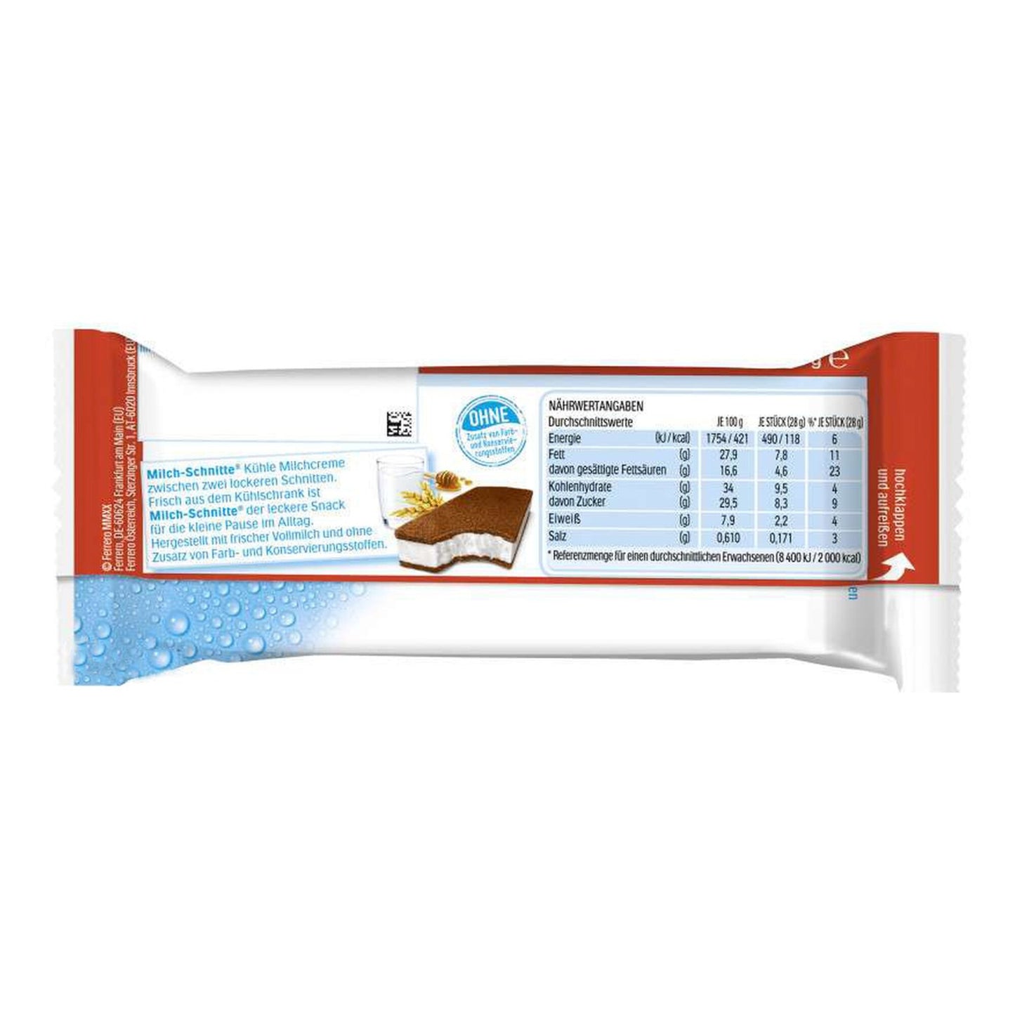 Kinder Milch Schnitte Chilled Milk Cream Cake 28 gr