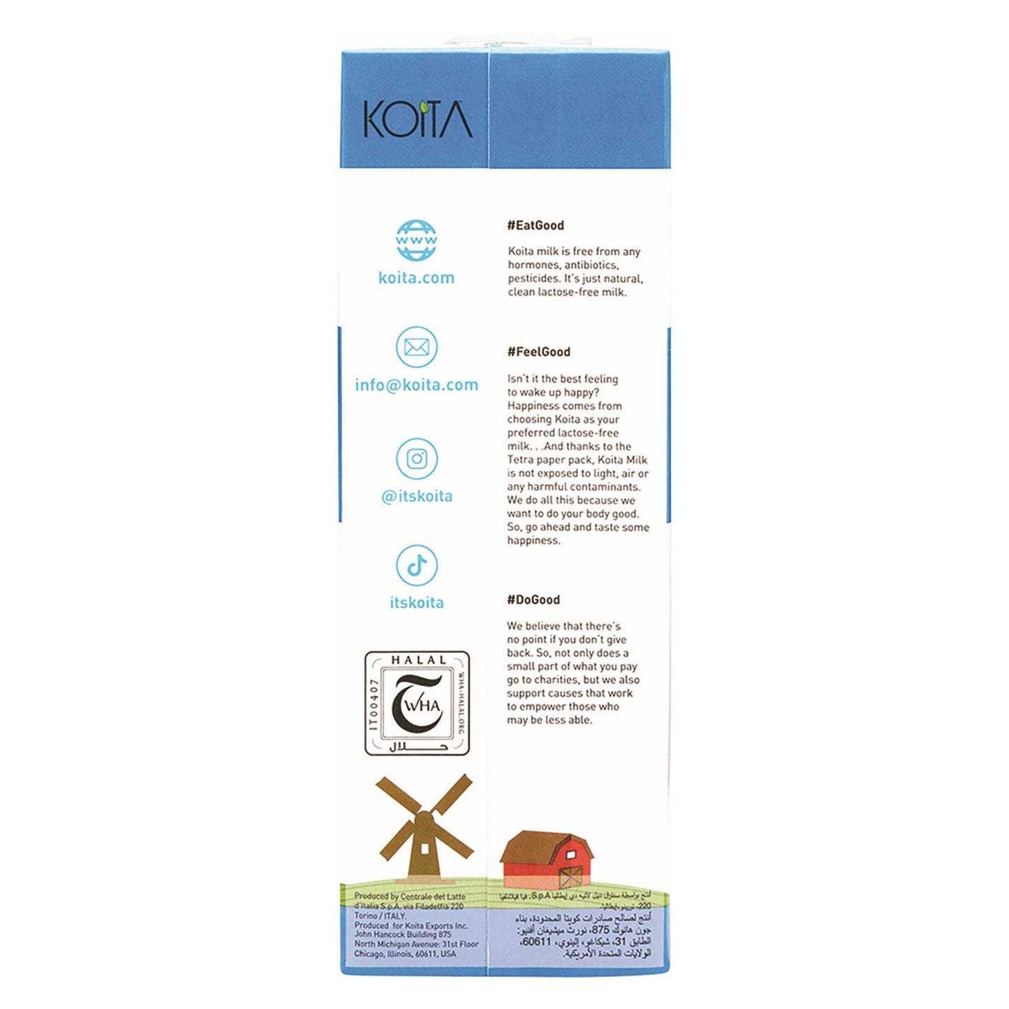 Koita Lactose Free Full fat Milk Vitamin A and D3 added 1L