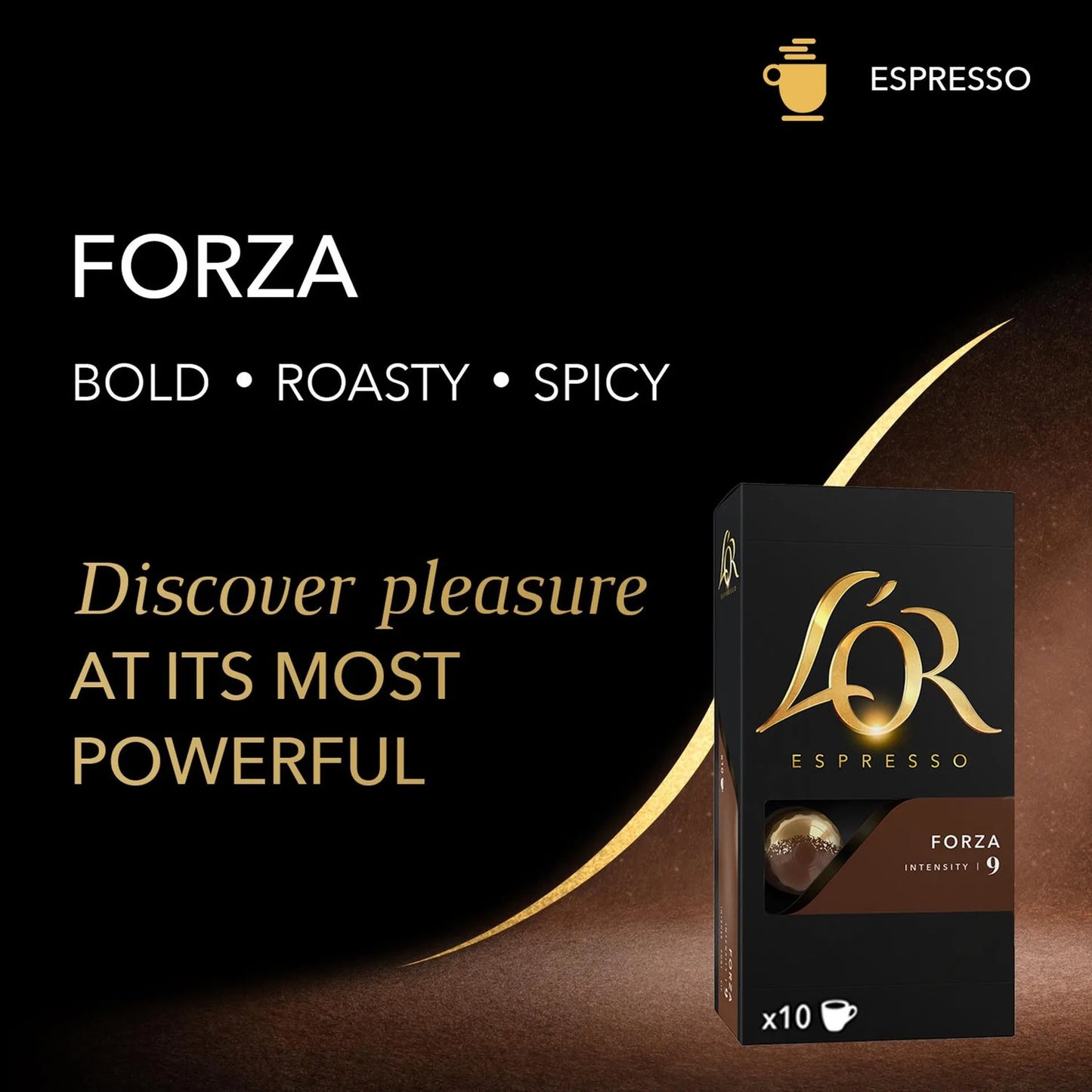 L'OR Forza Espresso Capsules - Intensity 9 10 coffee capsules