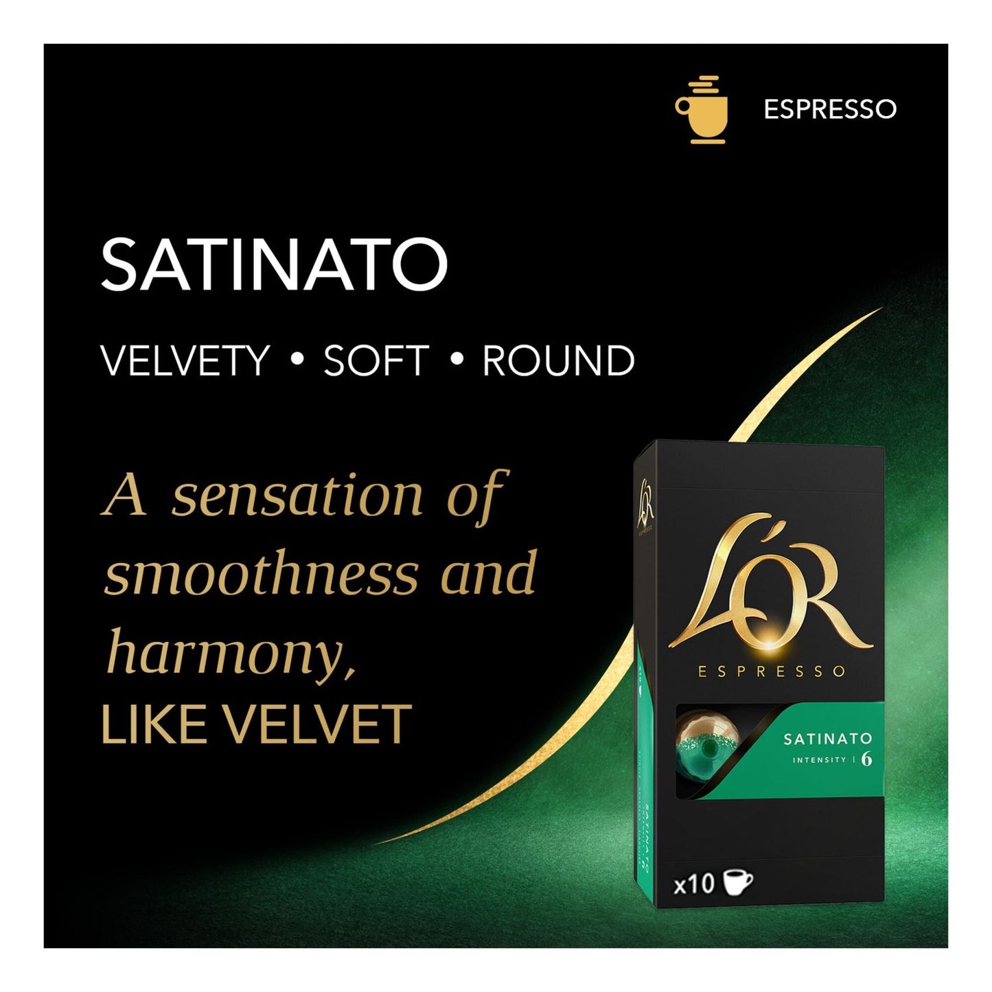 L'OR Satinato Espresso Capsules - Intensity 6 10 coffee capsules