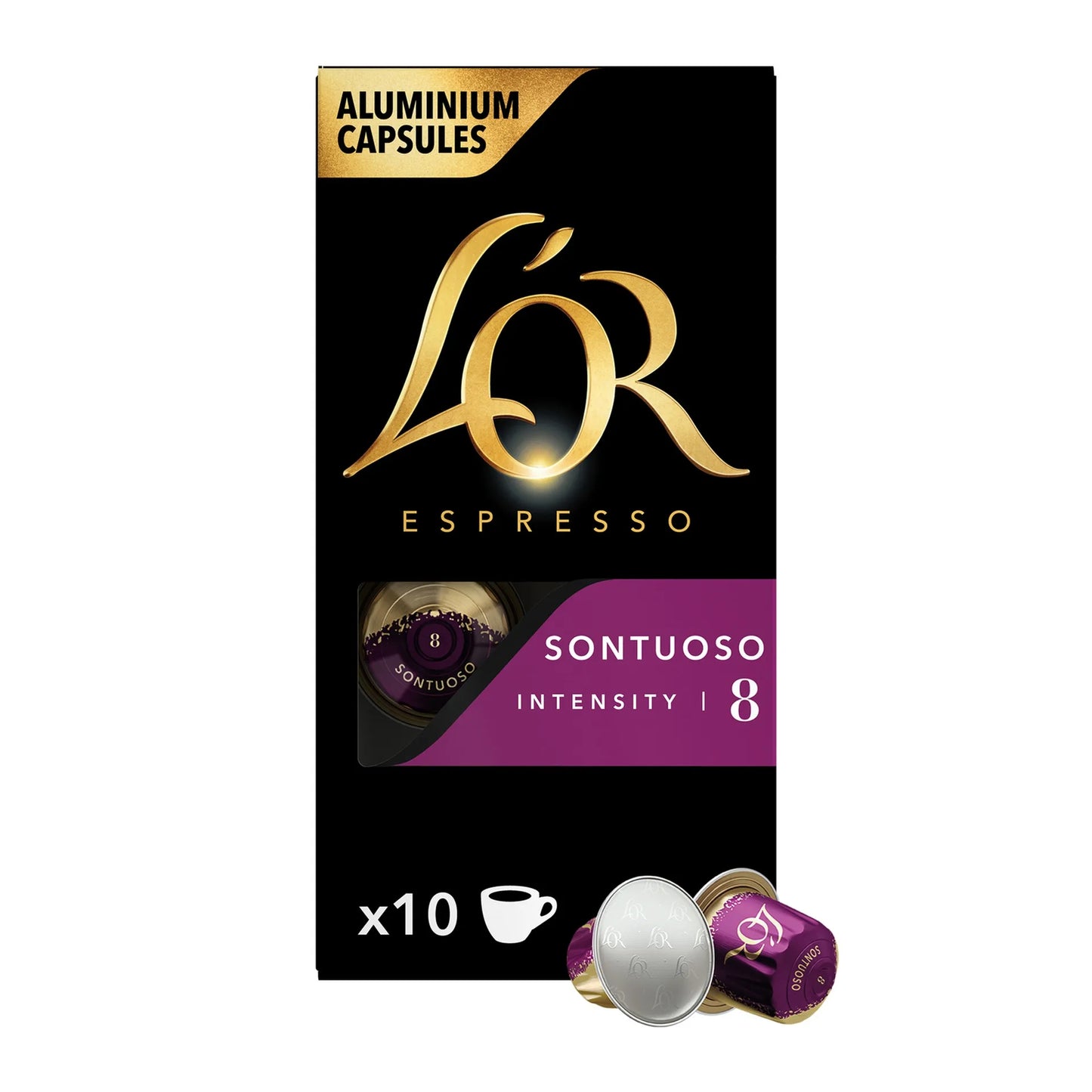 L'OR Sontuoso Espresso Capsules - Intensity 8 10 coffee capsules