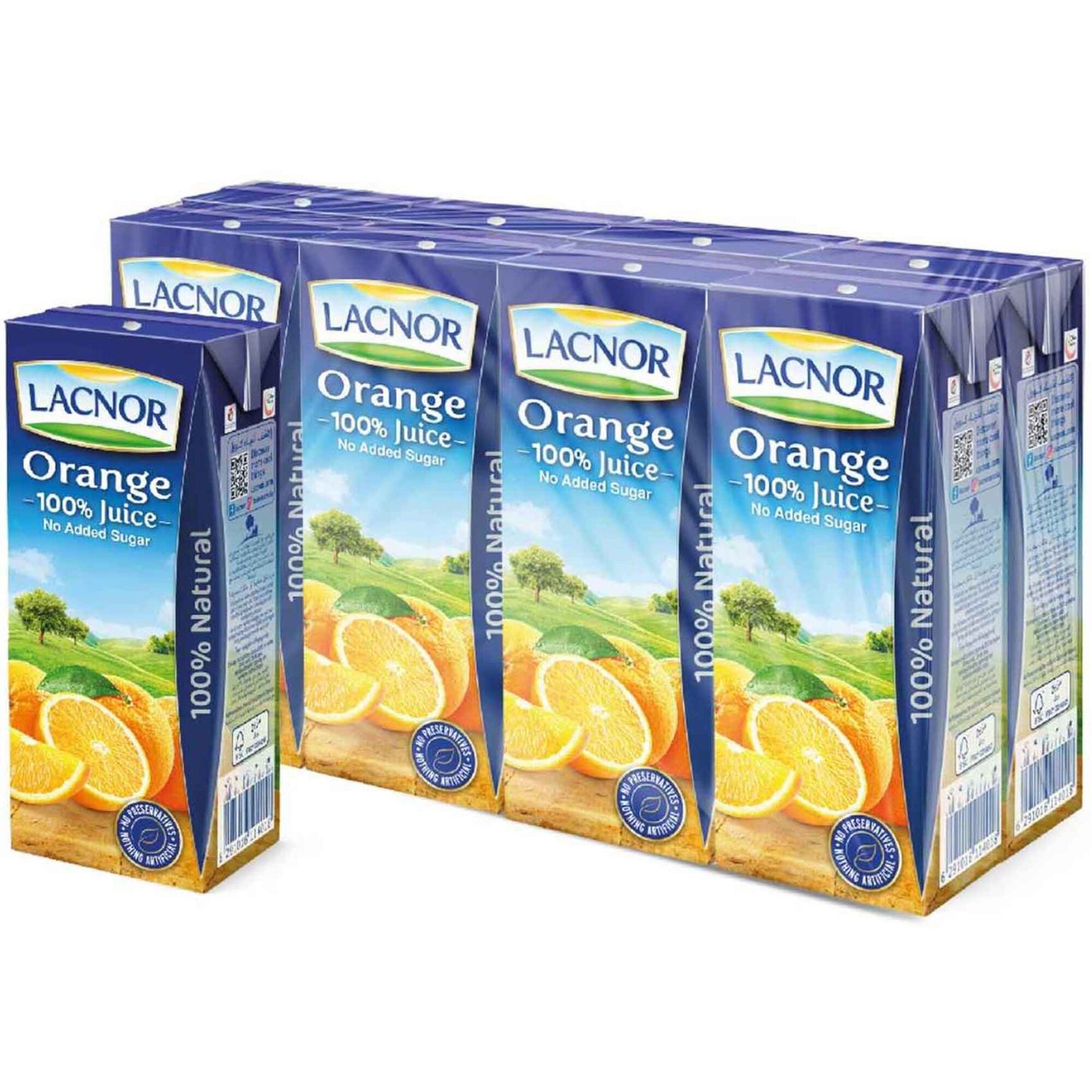 Lacnor Essentials Long Life Orange Juice 8x180 ml