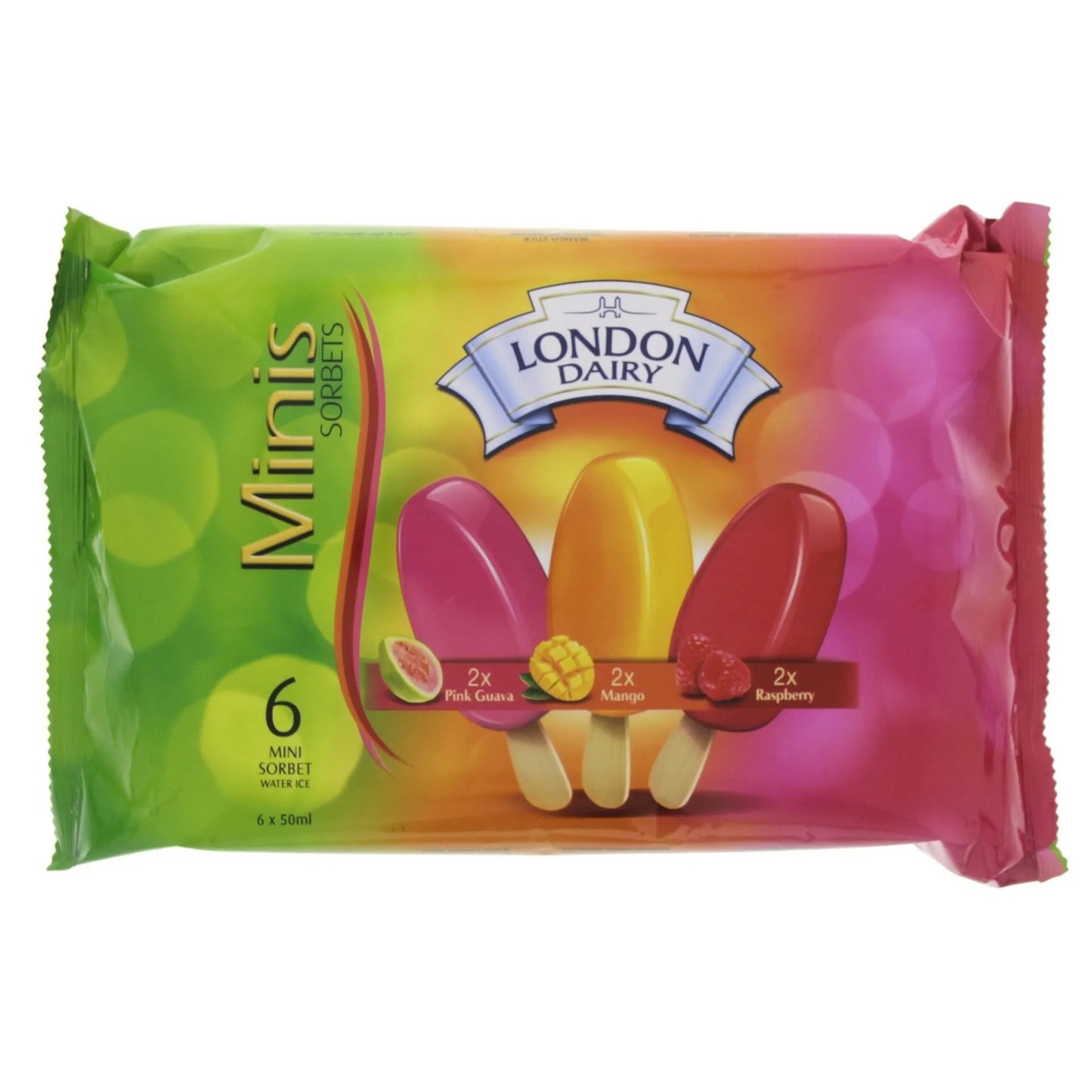 London Dairy Mini Assorted Fruit Sorbet Sticks 6x50 ml