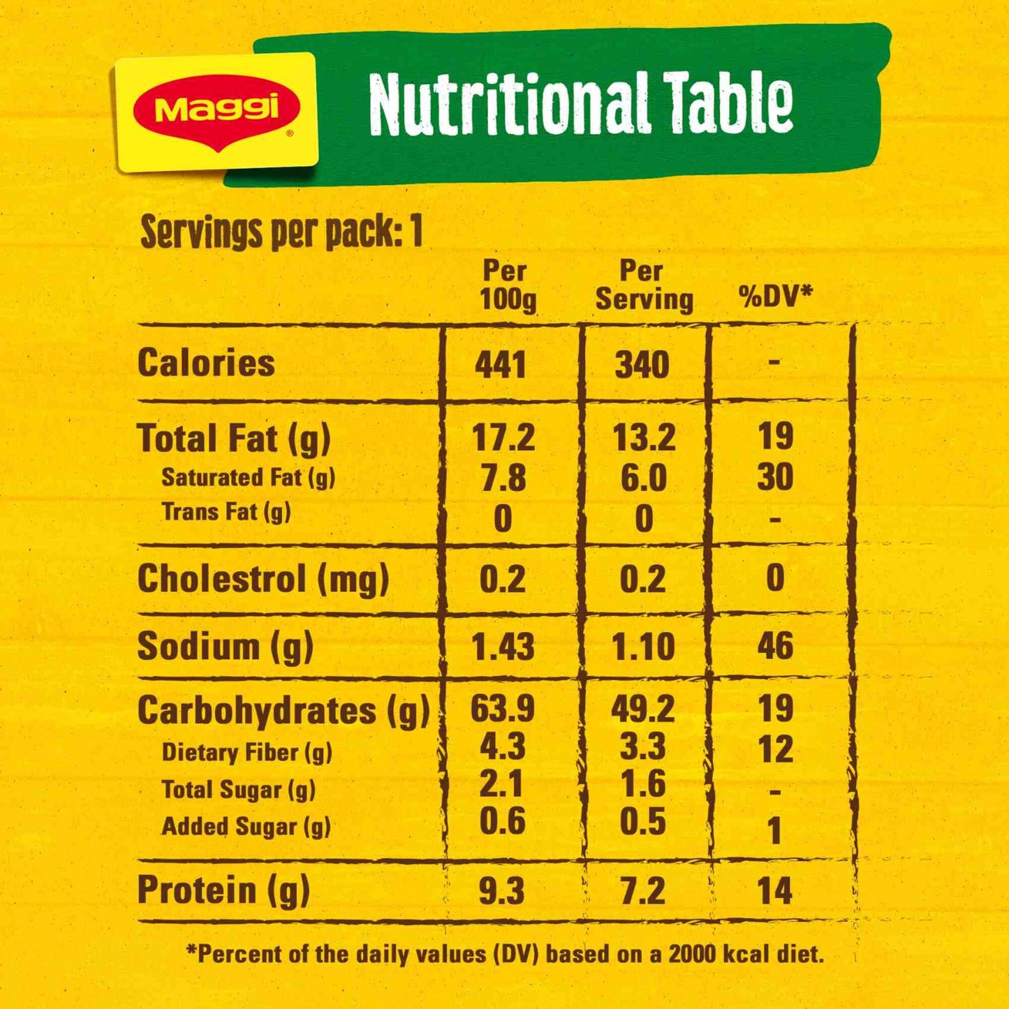 Maggi 2 Minute Instant Noodles Vegetable Flavor 5 x 77g