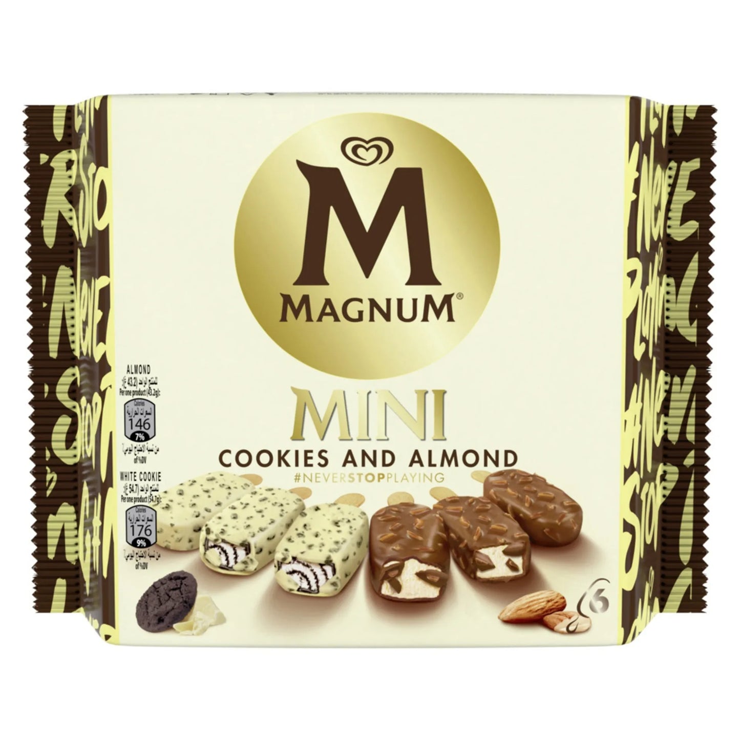 Magnum Mini Cookies and Almond Ice Cream Sticks 338 ml