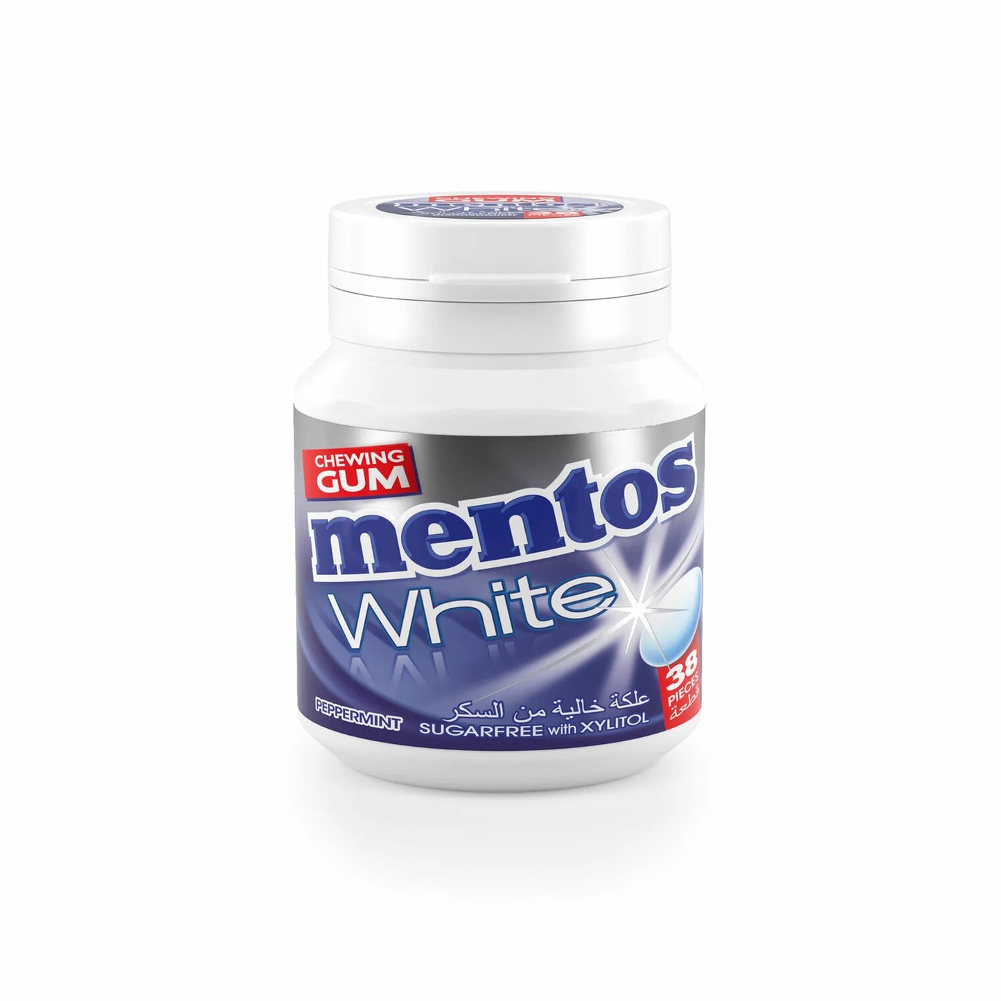 Mentos White Chewing Gum Peppermint Flavor 38 per pack