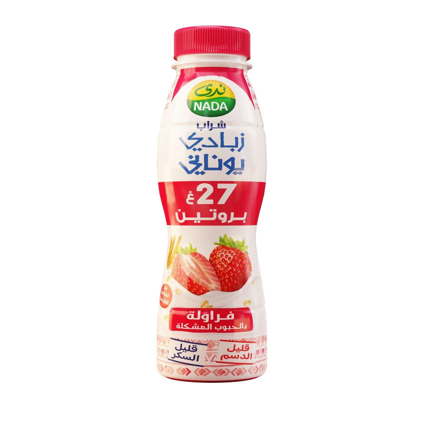 Nada Low Fat 27g Protein Strawberry Greek Yogurt Drink with Cereal 330ml