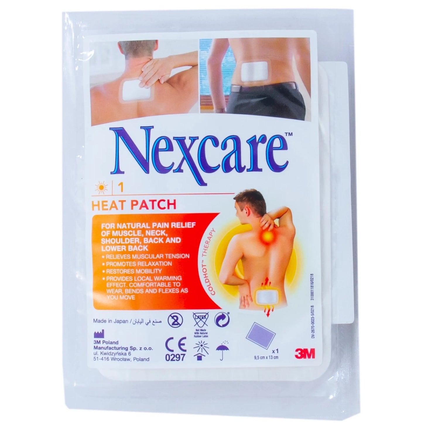 Nexcare Heat Patch for Natural Pain Relief 1 pcs