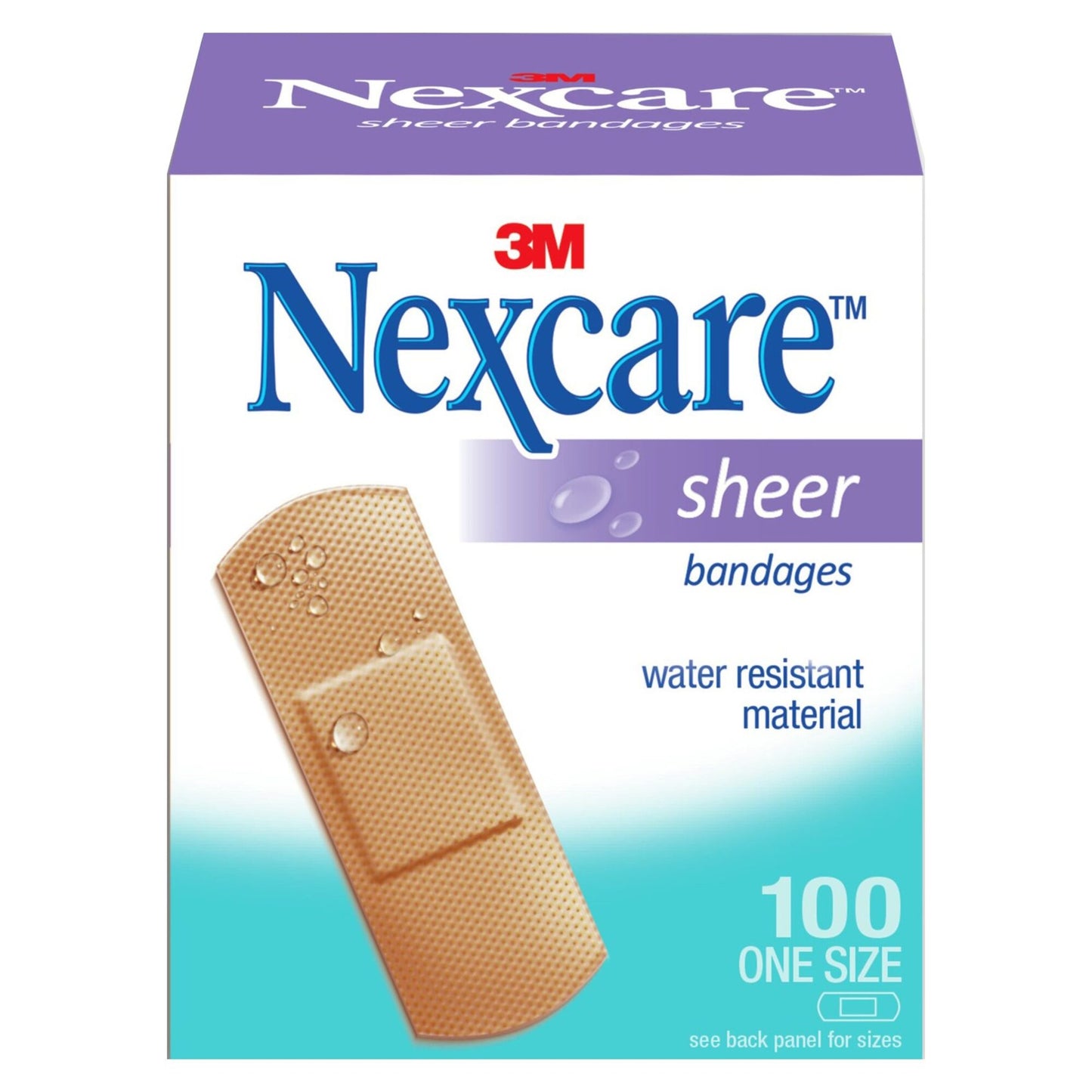 Nexcare WaterResistant Sheer Bandages (25x72m) 100 per pack