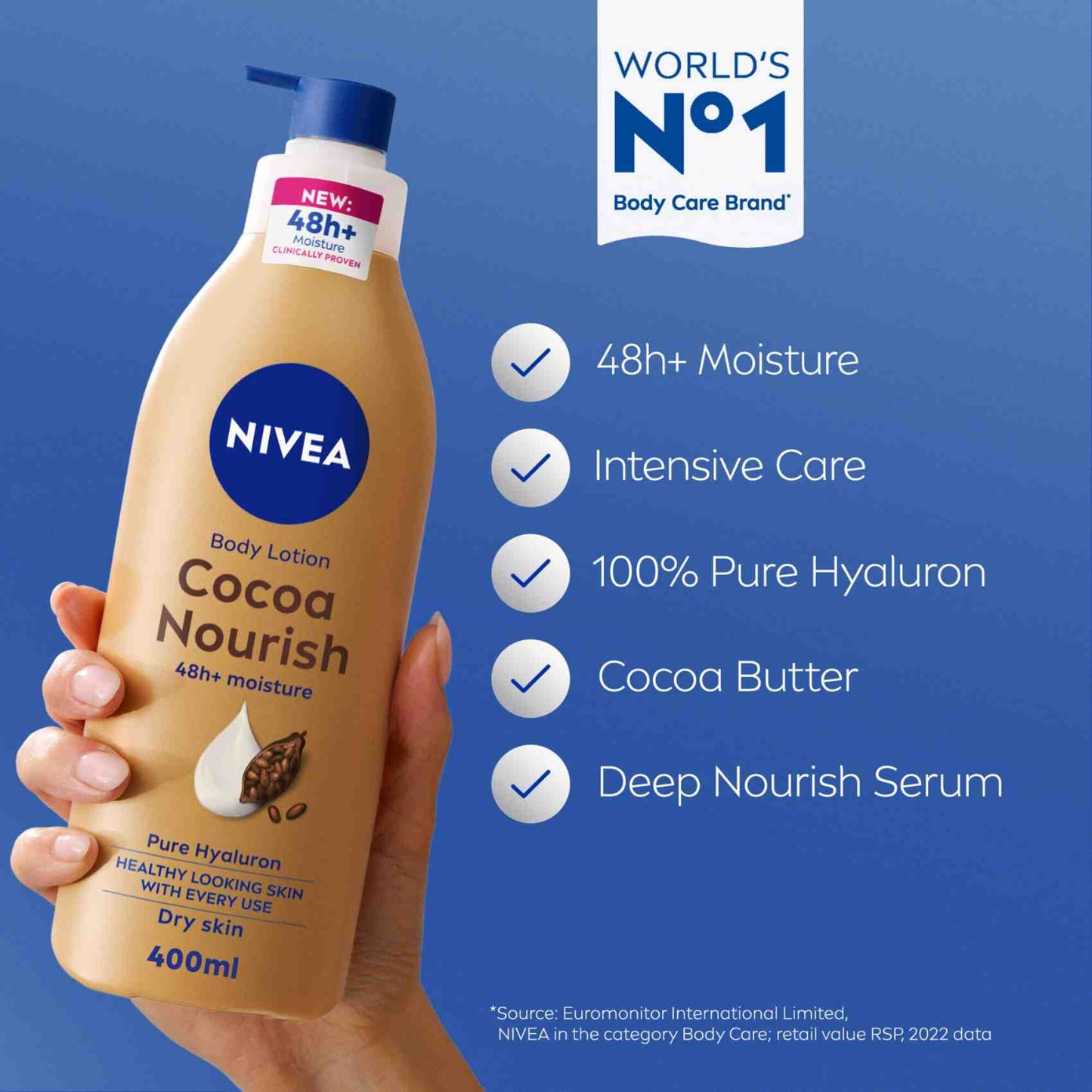 NIVEA 48H Nourishing & Moisturizing Body Lotion Cocoa Nourish 400 ml