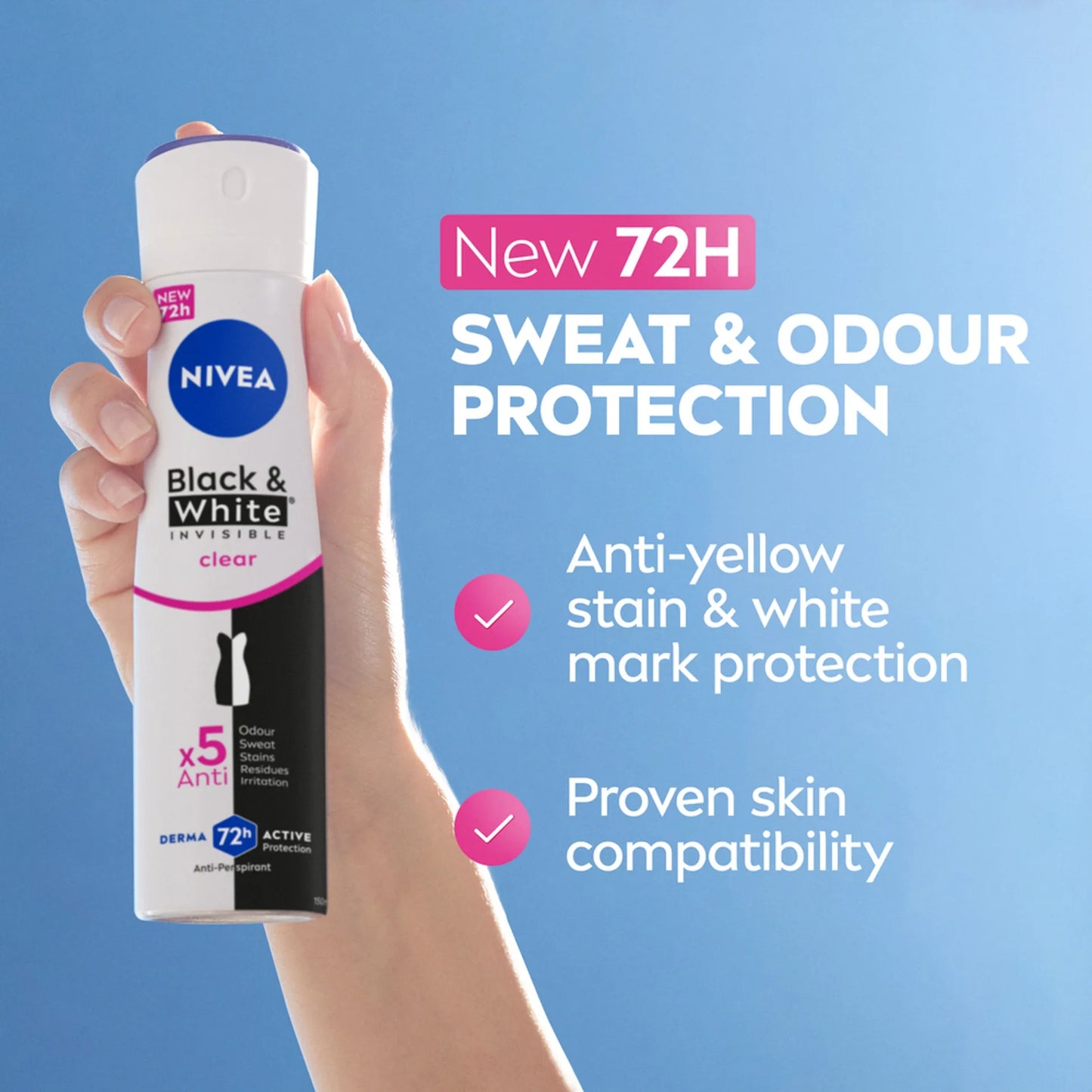 Nivea Deo Spray Black & White Invisible Clear 150ml