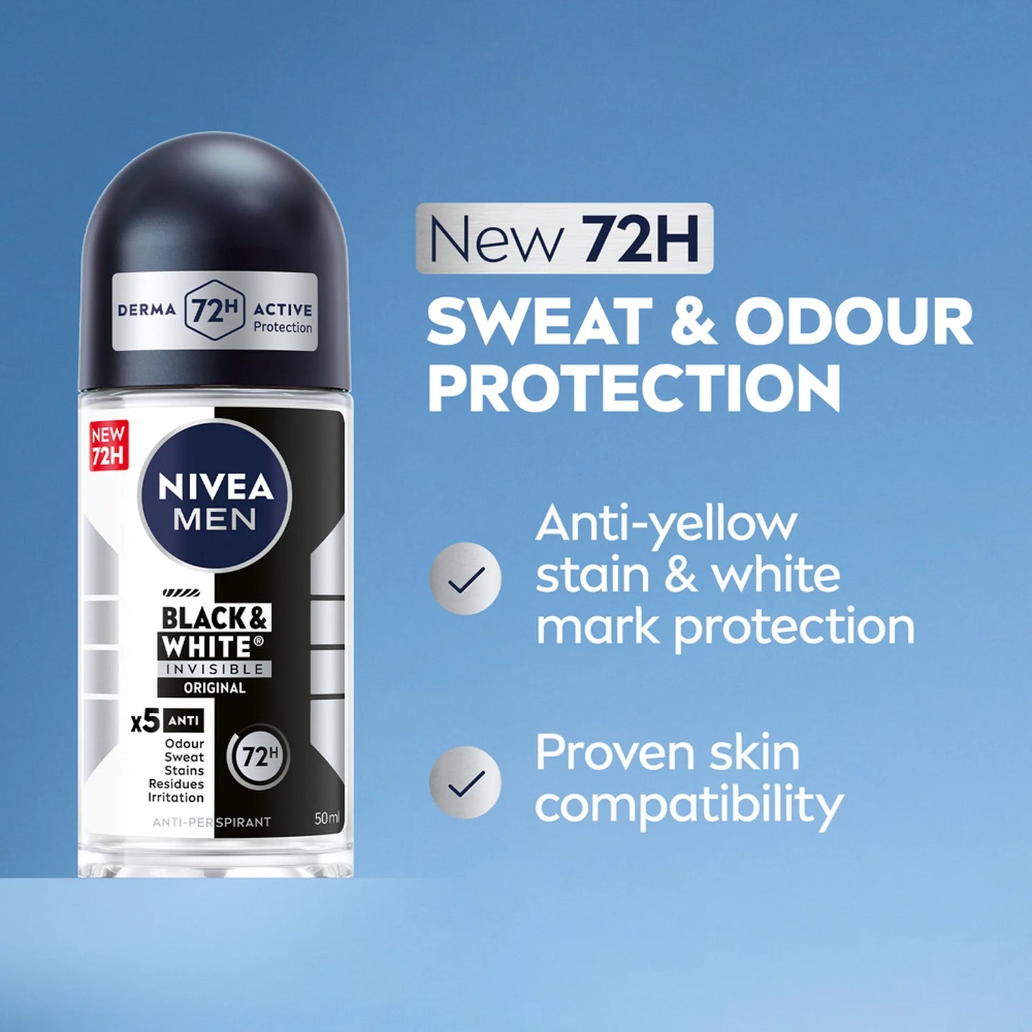 Nivea Men Deo Black & White Invisible Original Roll On 50ml