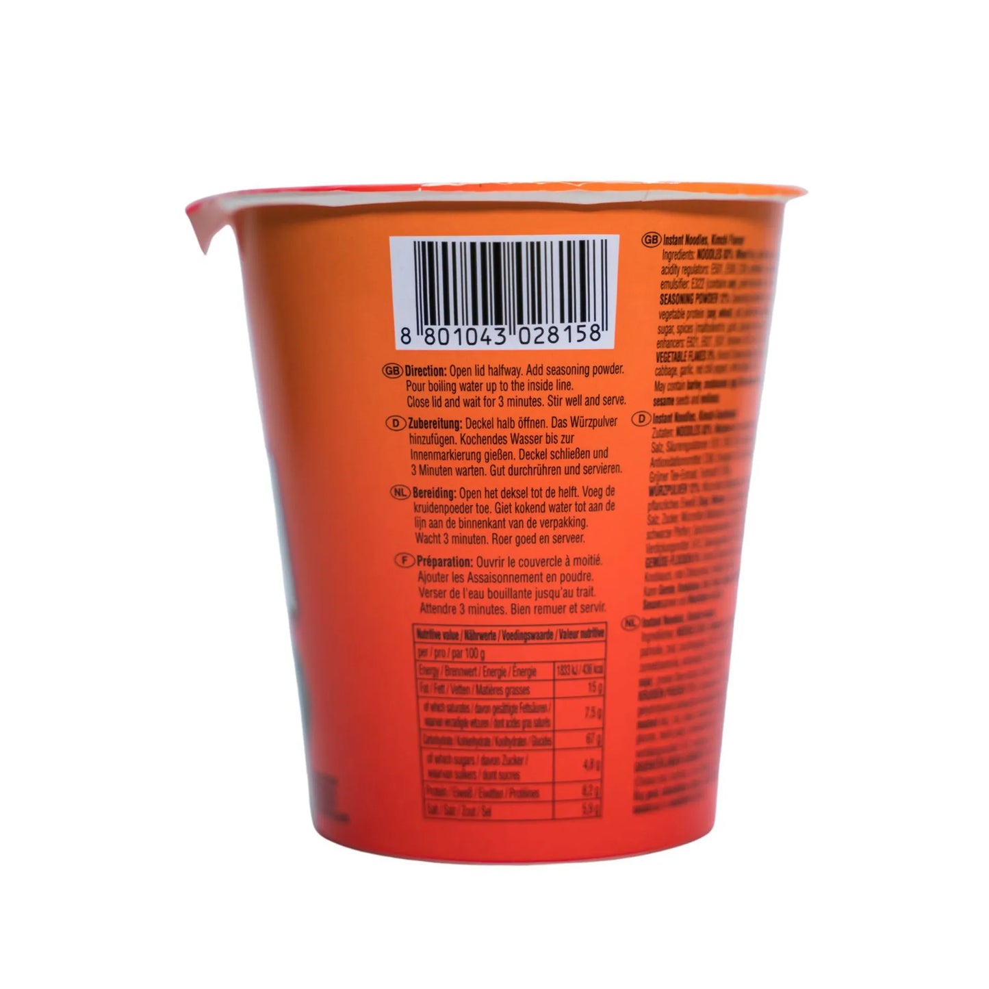 Nongshim Instant Noodle Cup Kimchi Flavor 75 gr
