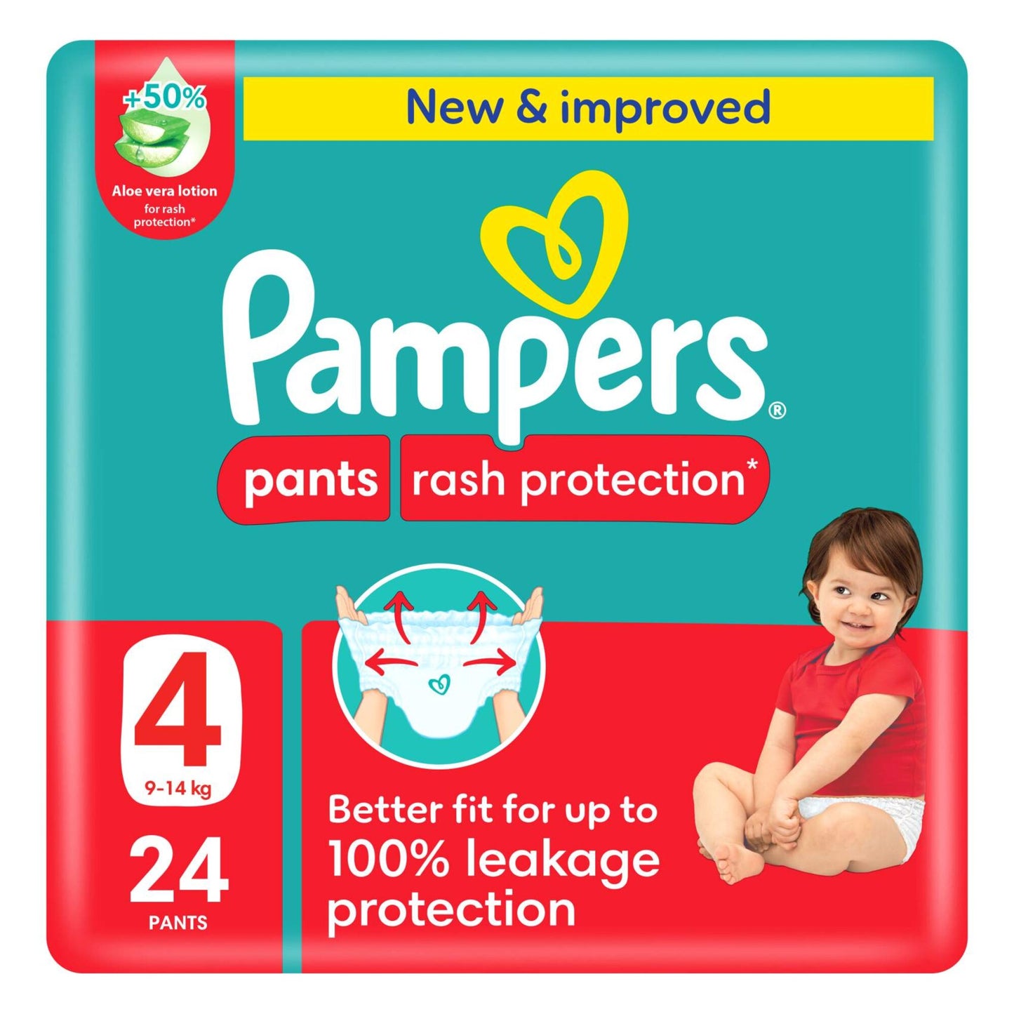 Pampers Rash Protection Baby Diaper Pants Size4 24 per pack