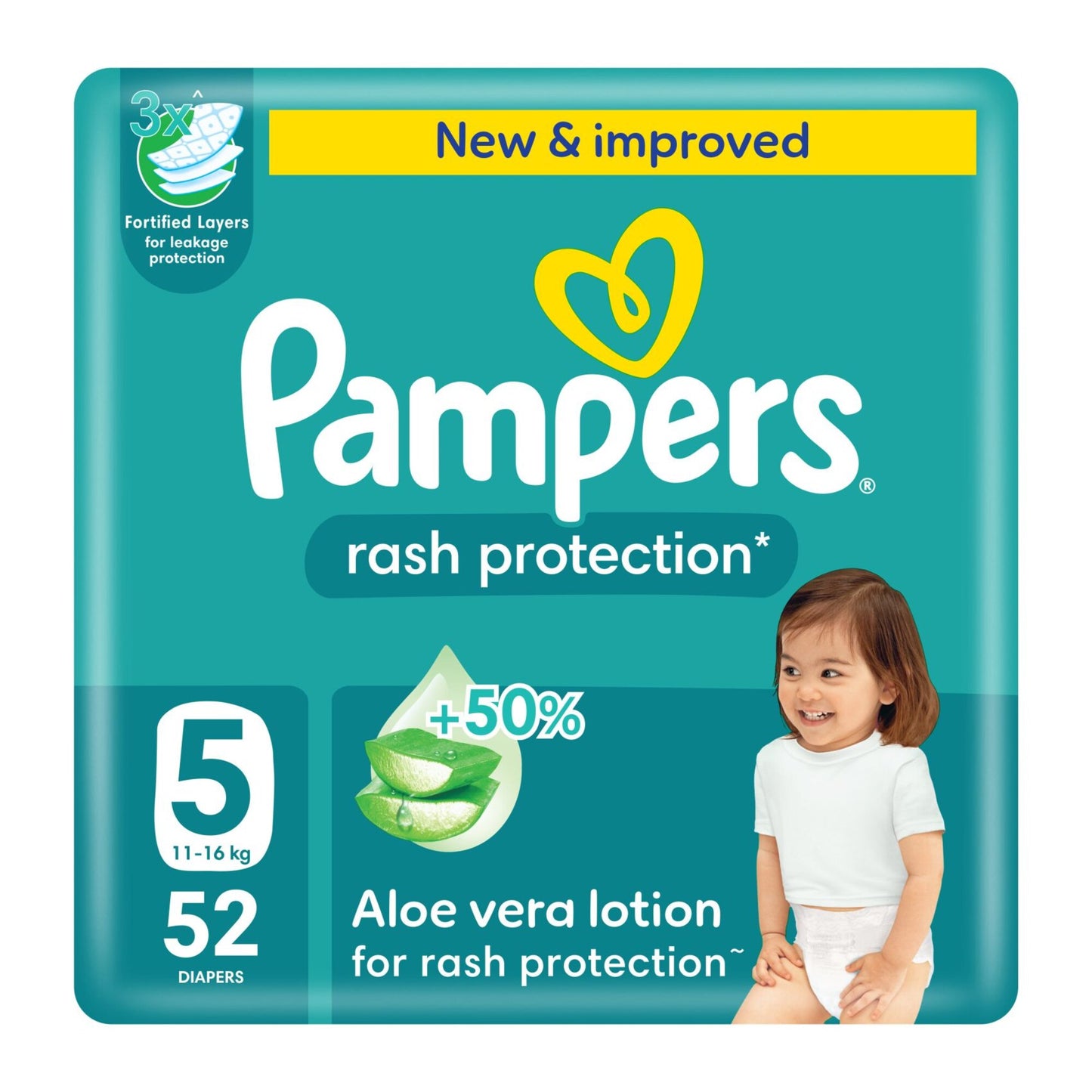 Pampers Rash Protection Baby Diapers with Aloe Size 5 52 per pack
