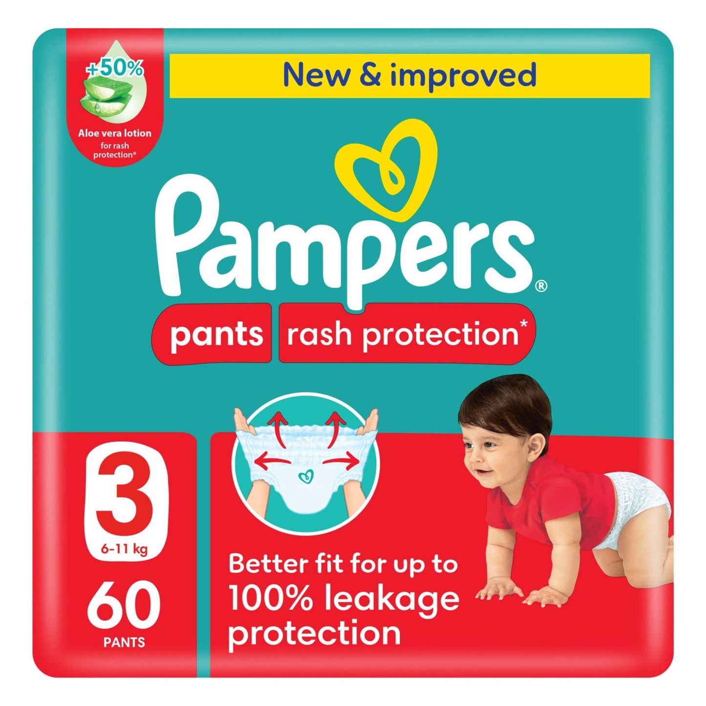 Pampers Rash Protection Diaper Pants with Aloe size 3 60 per pack