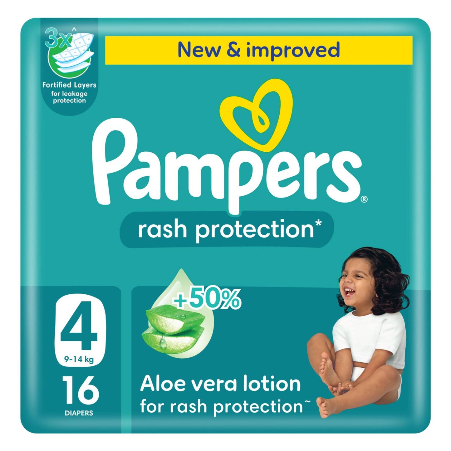 Pampers Rash Protection Diapers with Aloe Vera size 4 16 per pack