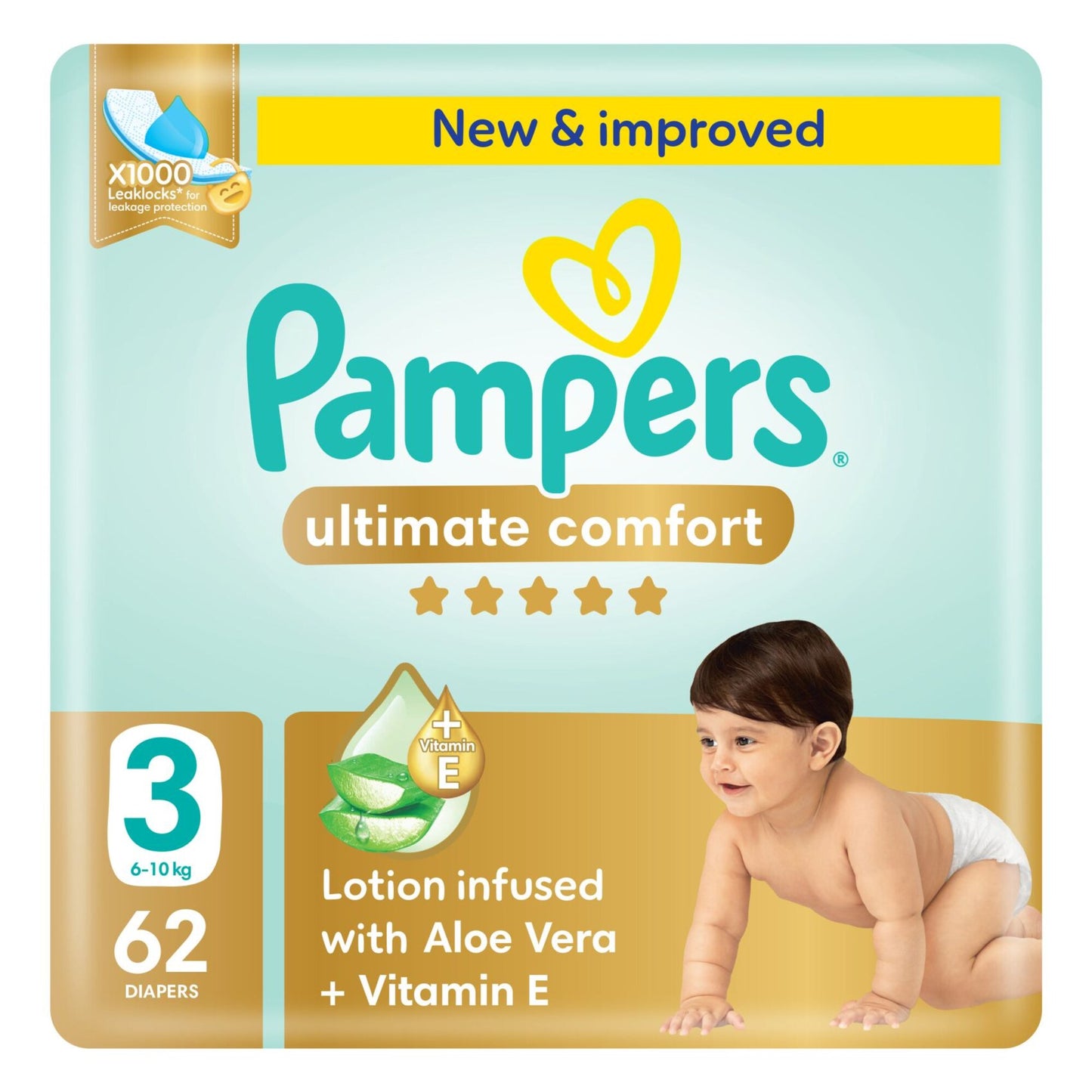 Pampers Ultimate Comfort Diapers Stage 3 62 per pack