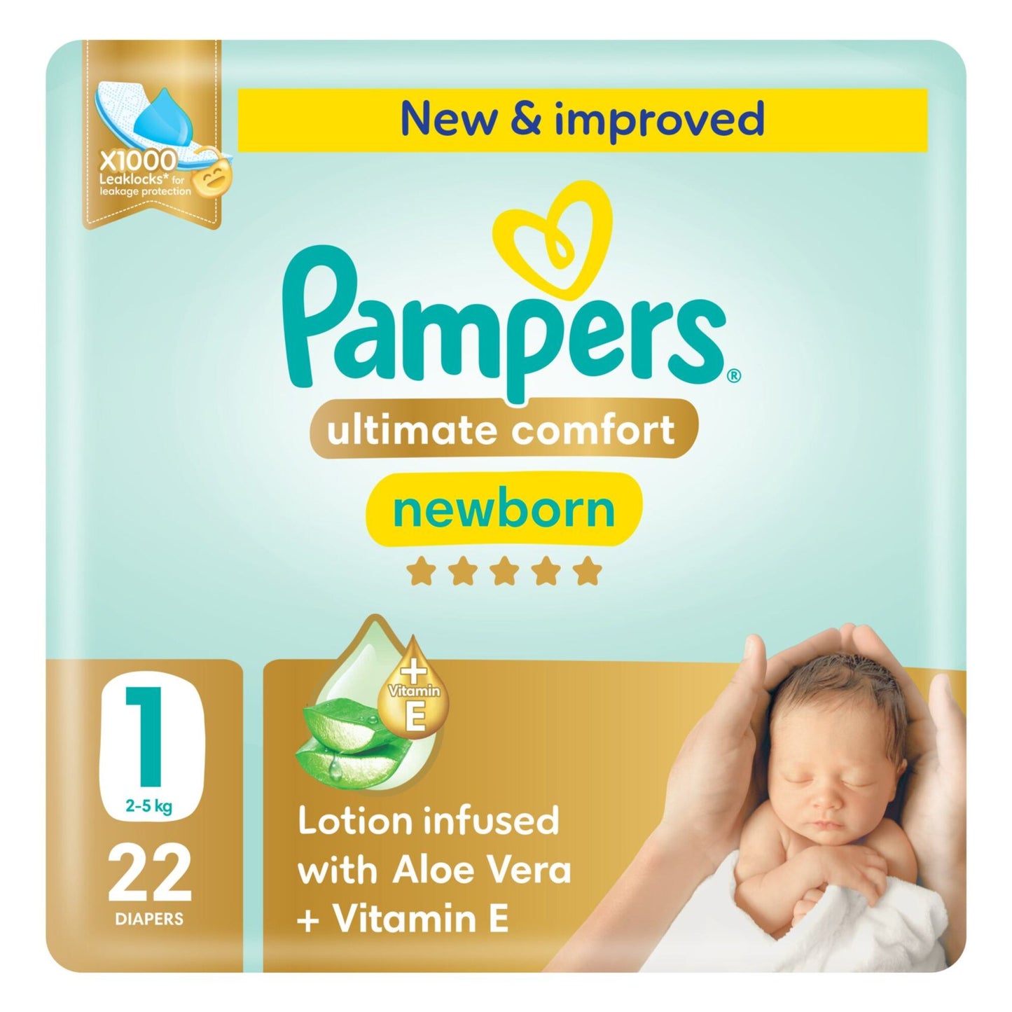 Pampers Ultimate Comfort Newborn Baby Diapers size 1 22 per pack