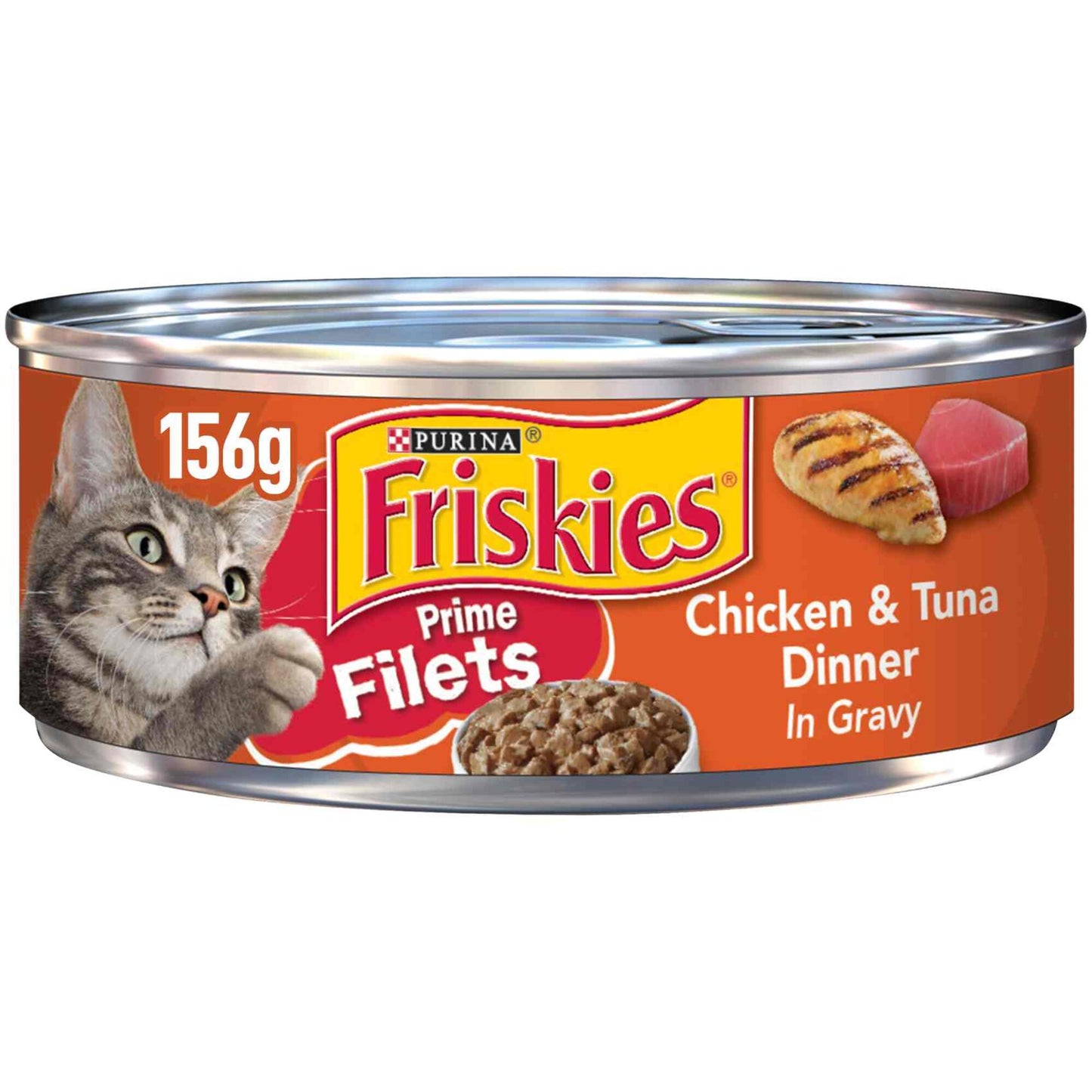 Purina Friskies Prime Filets Wet Cat Food with Chicken & Tuna in gravy 156 gr