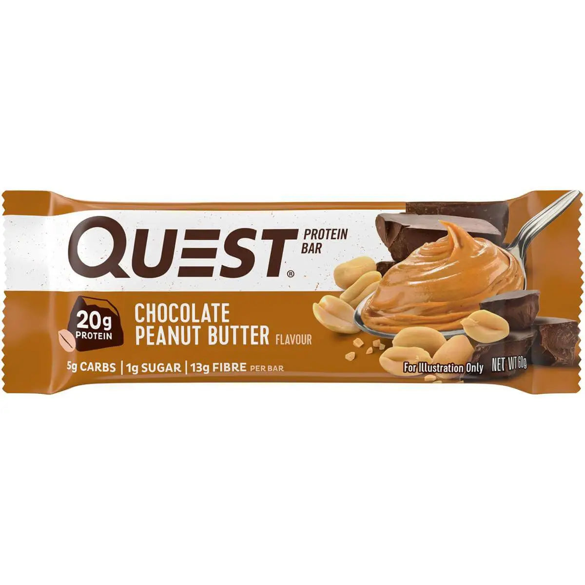 Quest 20g Protein Bar Chocolate and Peanut Butter Flavor 60 gr