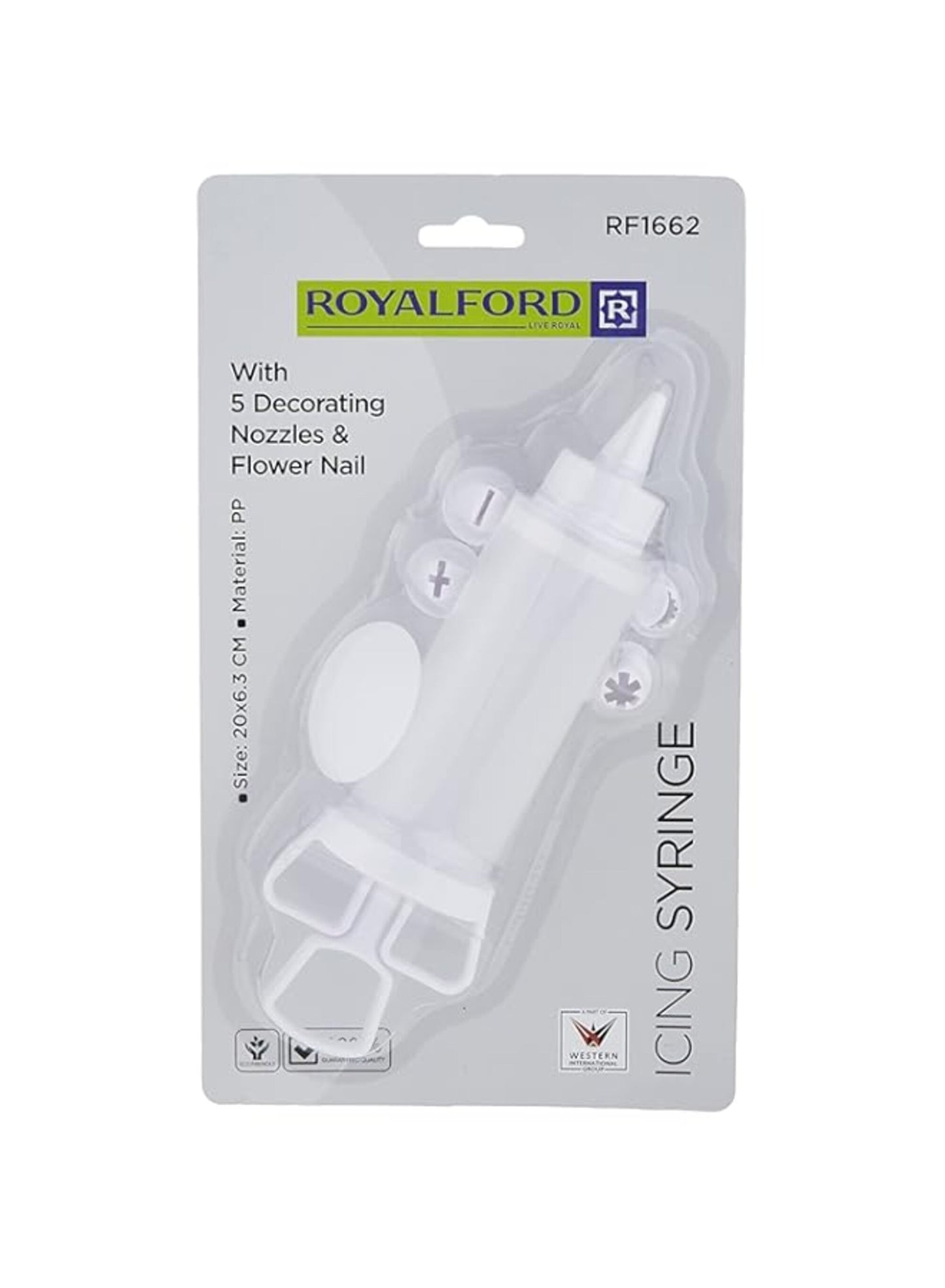 Royalford 20cm Icing Syringe with 5 Nozzles 1 pack