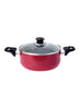 Royalford Red 22cm Non-Stick Aluminum Casserole with Glass Lid 1 pcs