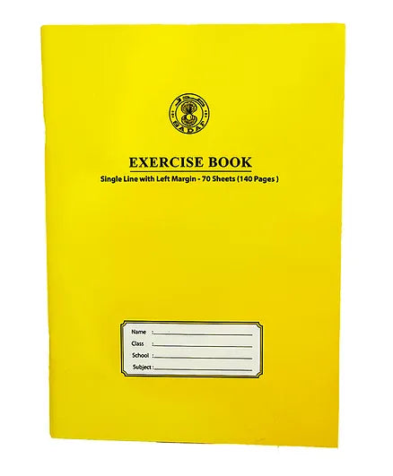 Sadaf Yellow 2 Lined with Left Margin Exercise Book 1 pcs