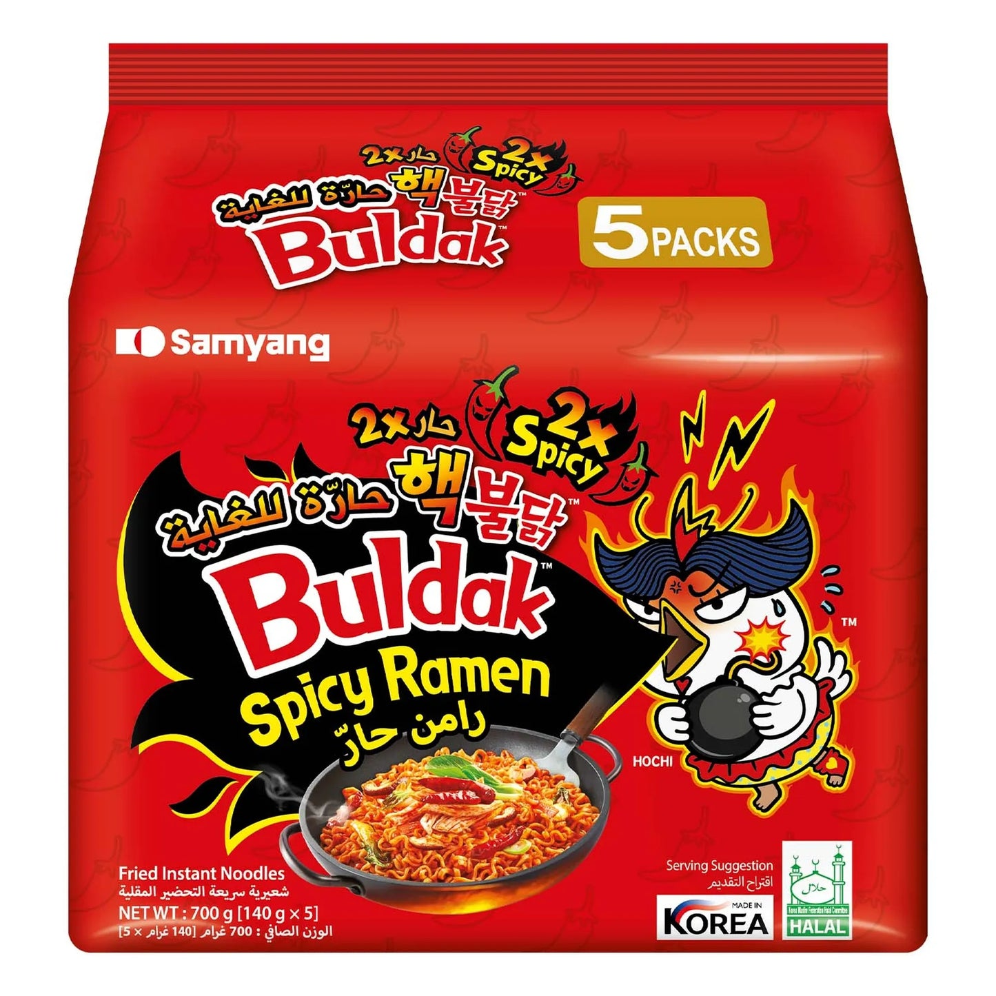 Samyang Buldak 2x Spicy Instant Stir Fried Ramen Noodle 5 x 140 gr