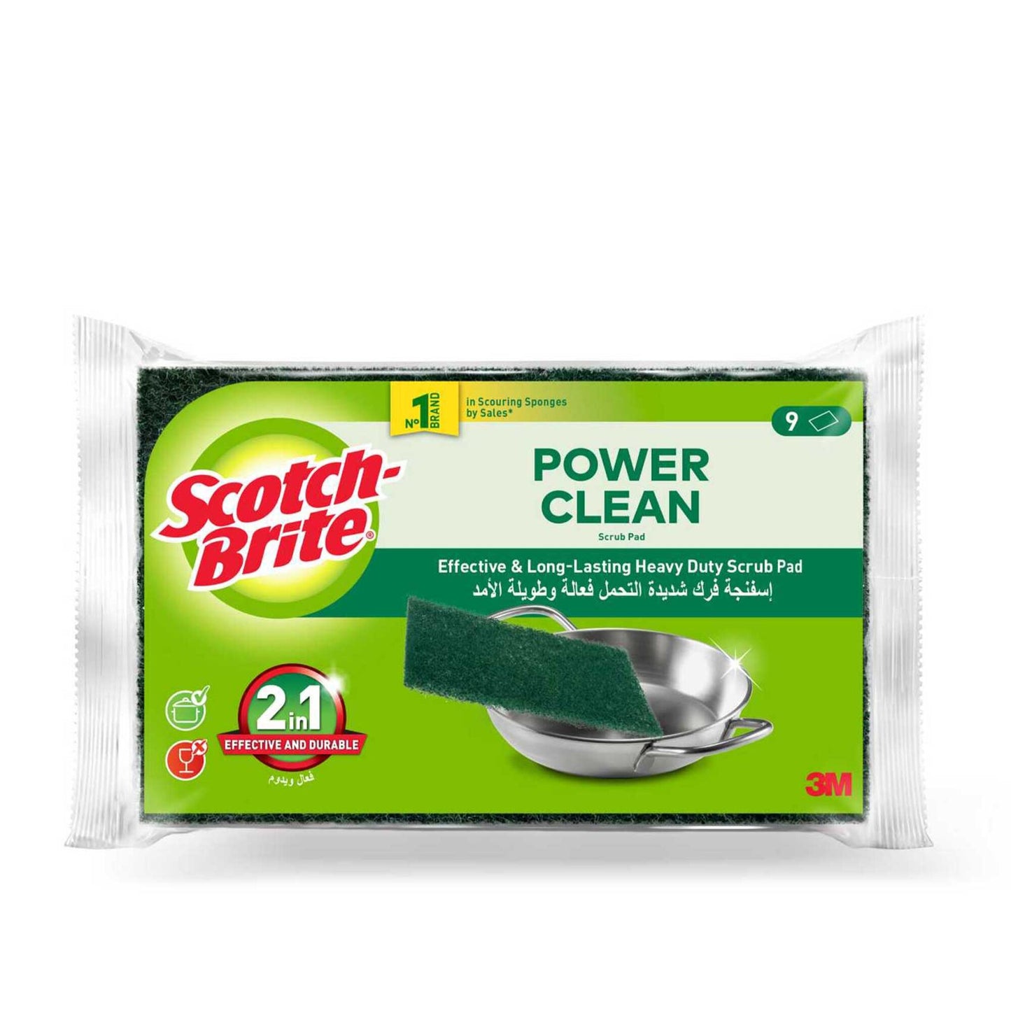 Scotch-Brite Heavy Duty Scouring Pads Green 9 Pads