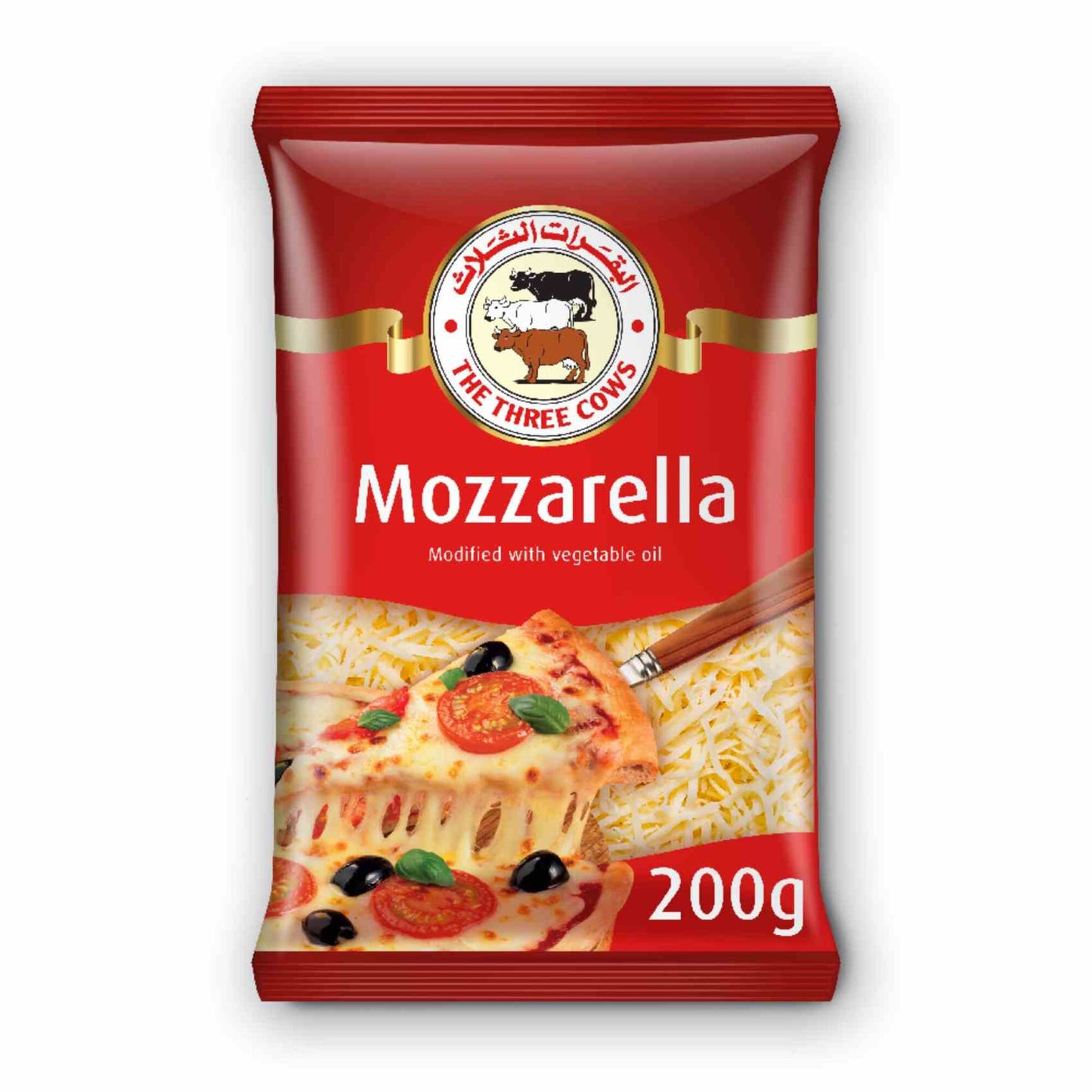 The Three Cows Shredded Mozarella Cheese 200g