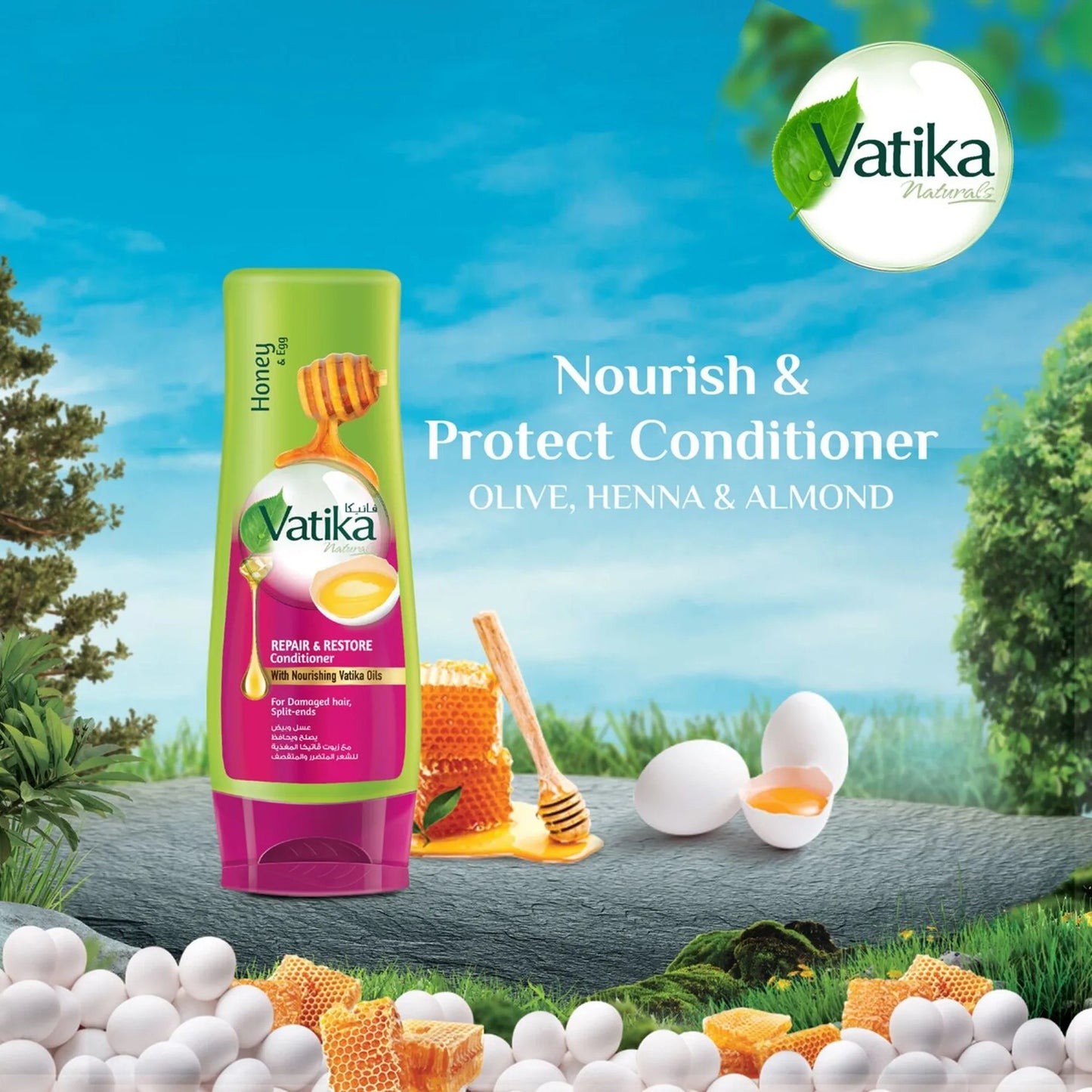Vatika Naturals Repair & Restore Conditioner with Egg 400 ml