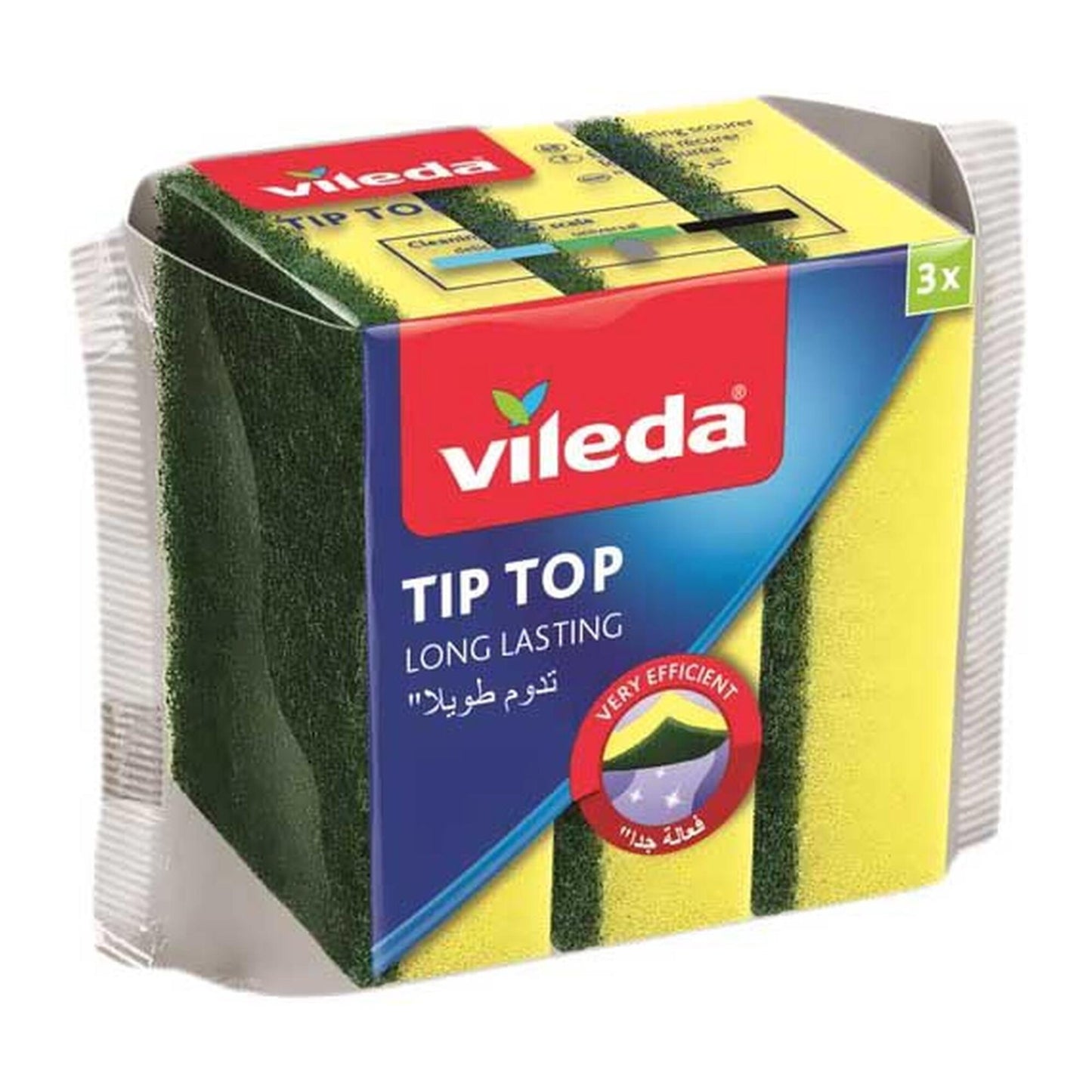 Vileda Tip Top Dish Cleaning Sponges 3 per pack
