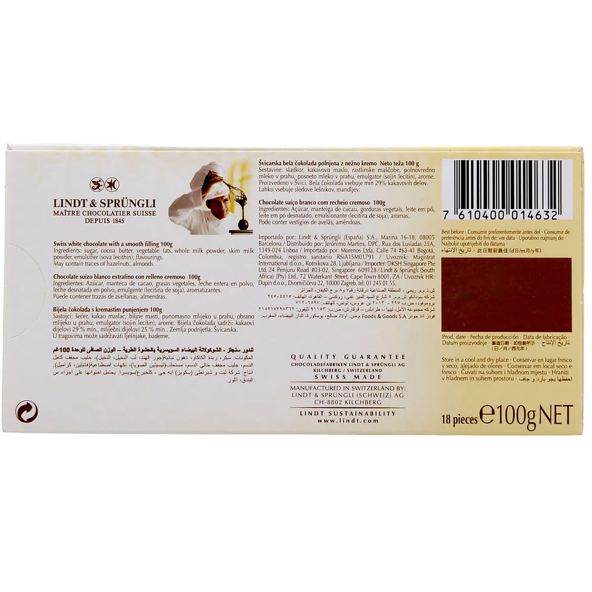 Lindt White Lindor Singles 100gm