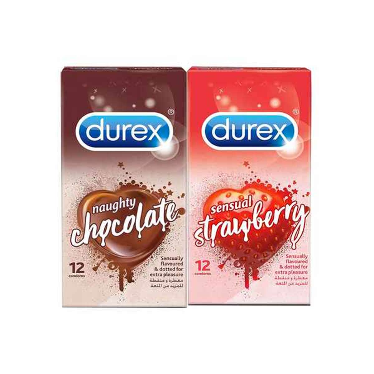 Durex Condoms Strawberry 12 count With Chocolate Condoms 12 count