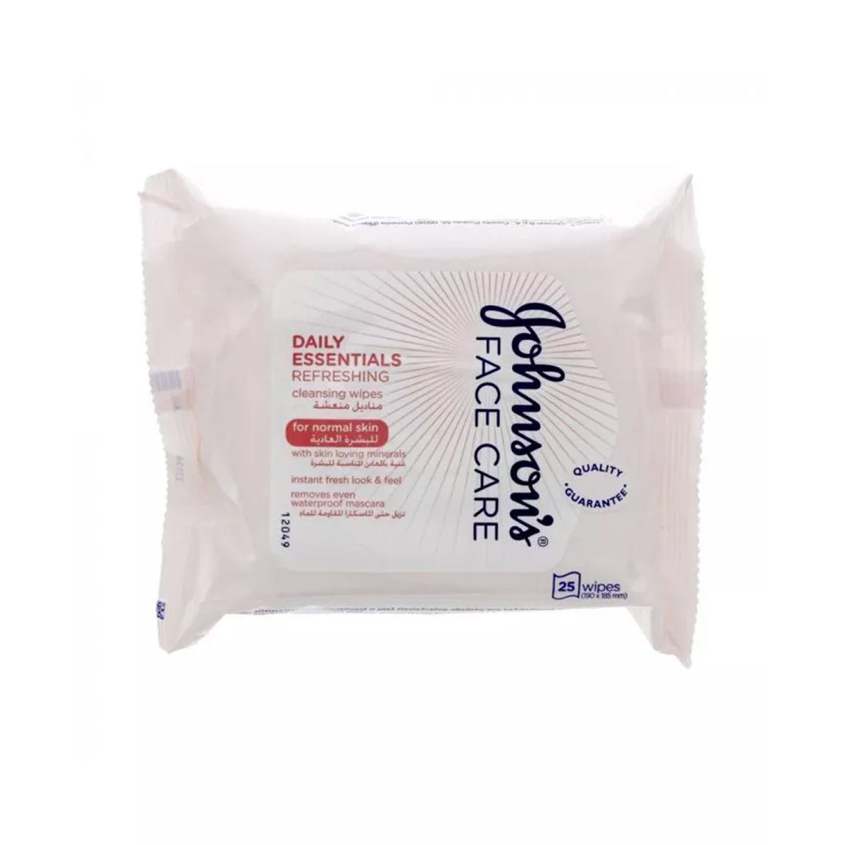 Johnsons Daily Essentials Refreshing Facial Cleansing Wipes for Normal Skin 25's