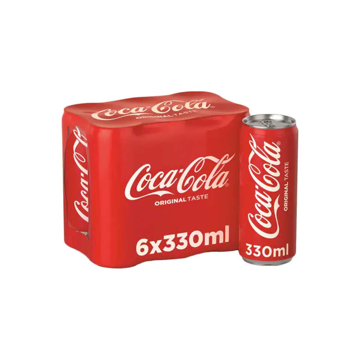Coca-Cola Regular Carbonated Soft Drink 330ml Pack of 6