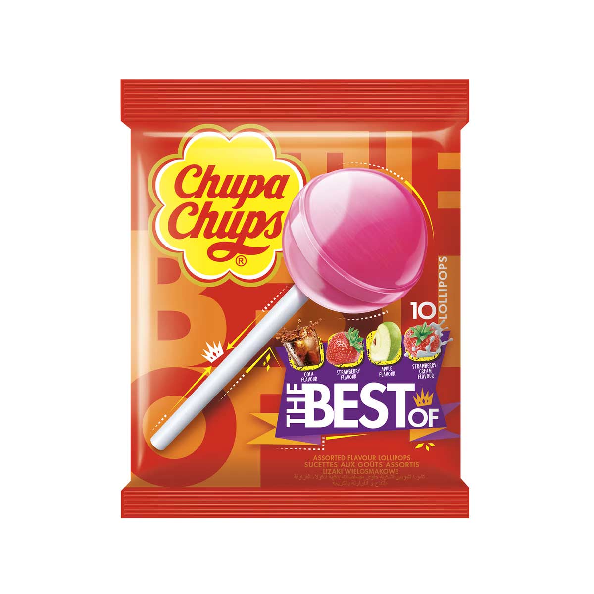 Chupa Chups Assorted Flavoured Lollipops 10pcs