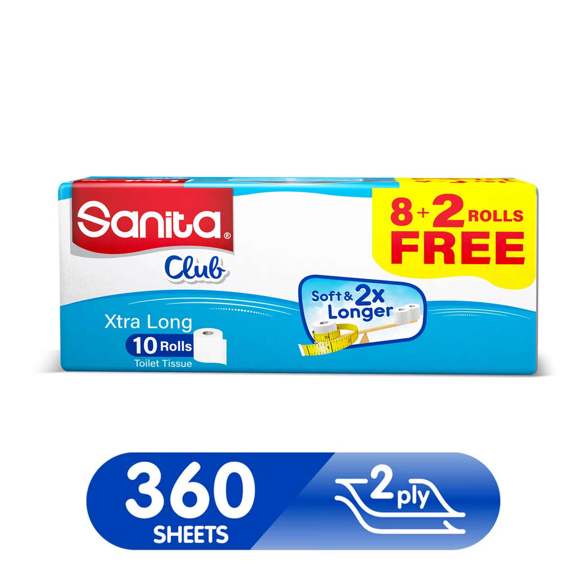 Sanita Club Toilet Tissue Plain 2ply 10 Rolls