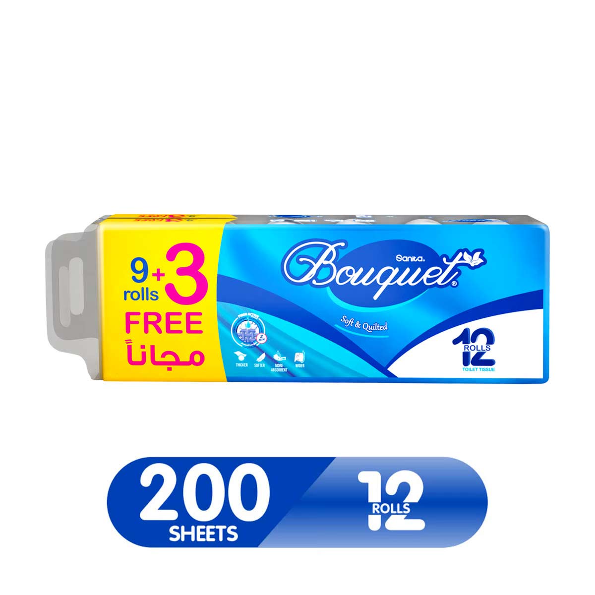 Sanita Bouquet Toilet Tissue Embossed 2ply 12 Rolls