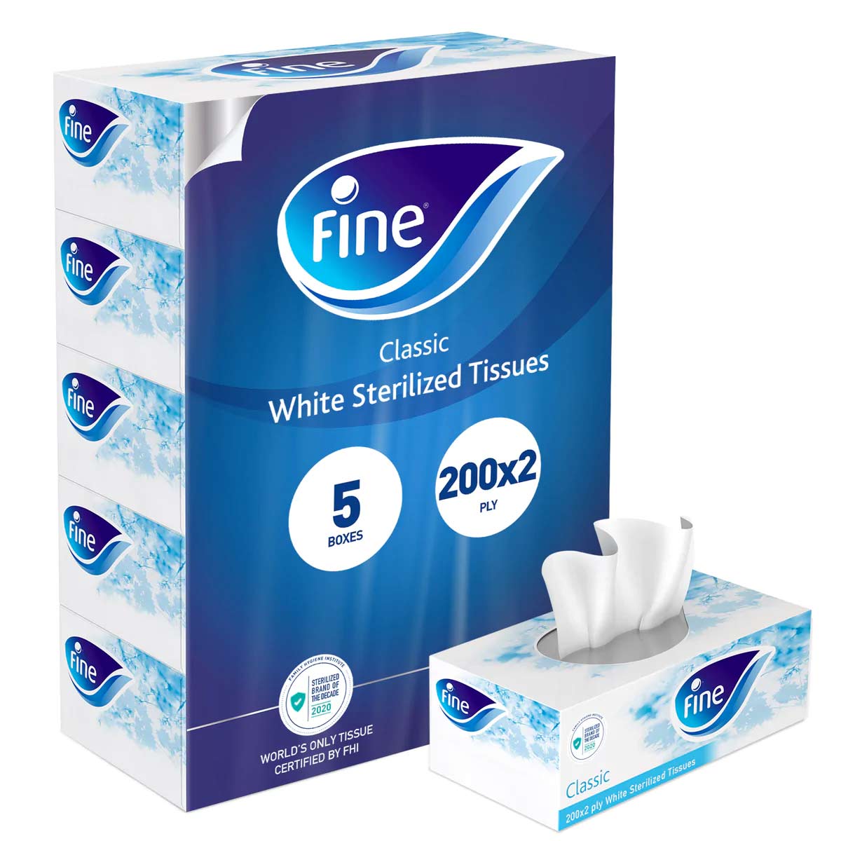 Facial Tissue 200 sheets x 2 Ply x 5