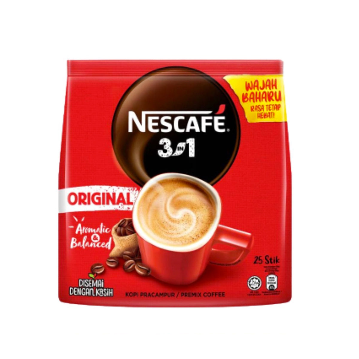 Nescafe 3 in 1 Premix Coffee 25 Sticks x 18gm