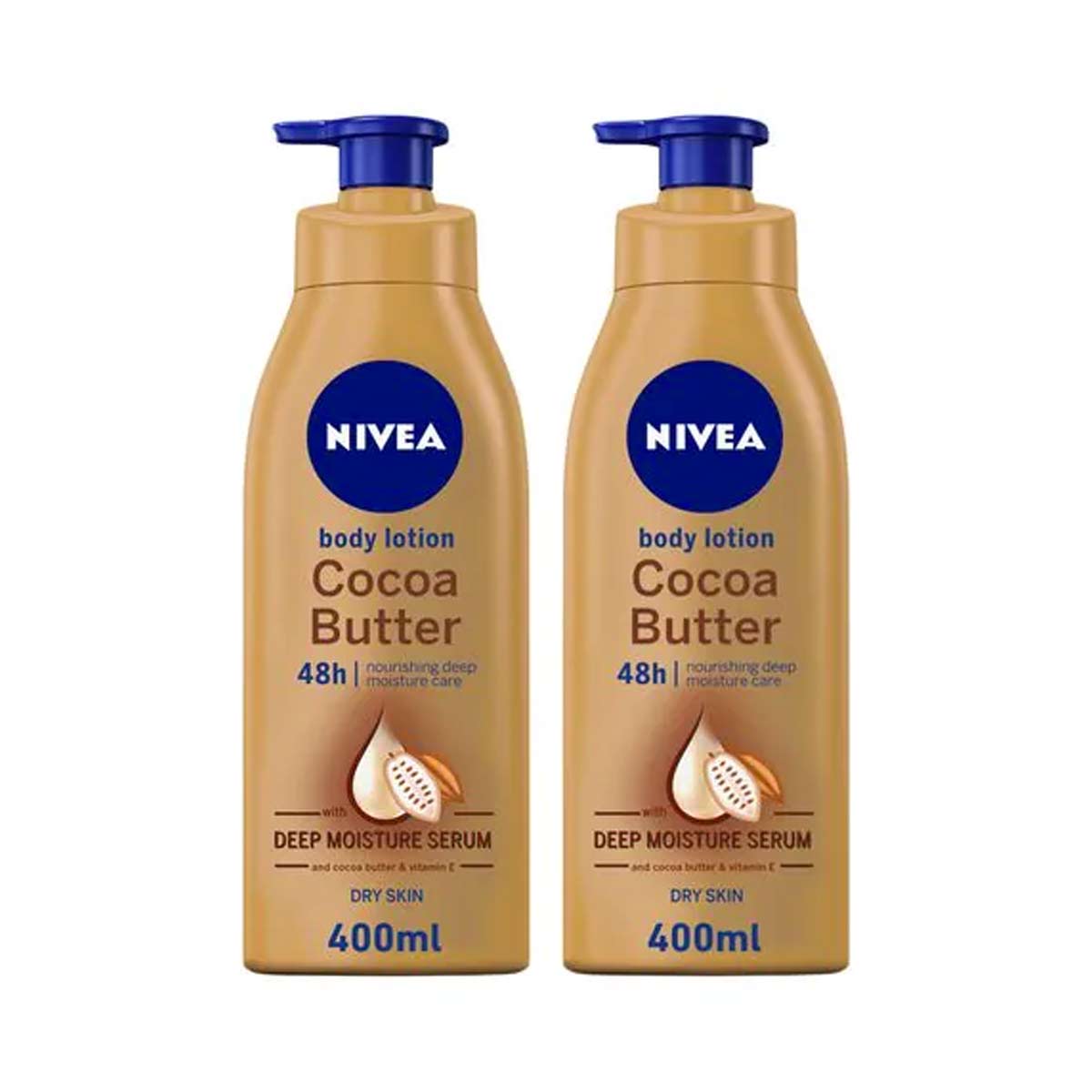 Nivea Body Lotion Dry Skin Cocoa Butter VitaminE 2 x 400ml