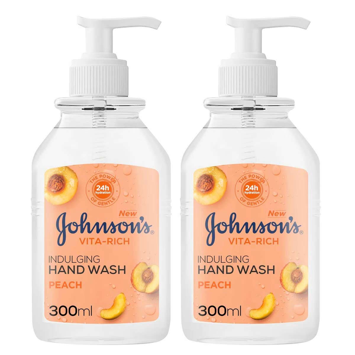 Johnson's Peach Hand Wash 300ml Twin Pack
