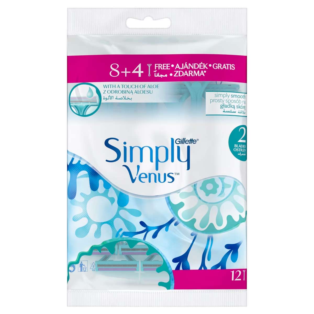 Gillette Simply Venus with touch of Aloe 8+4 Free