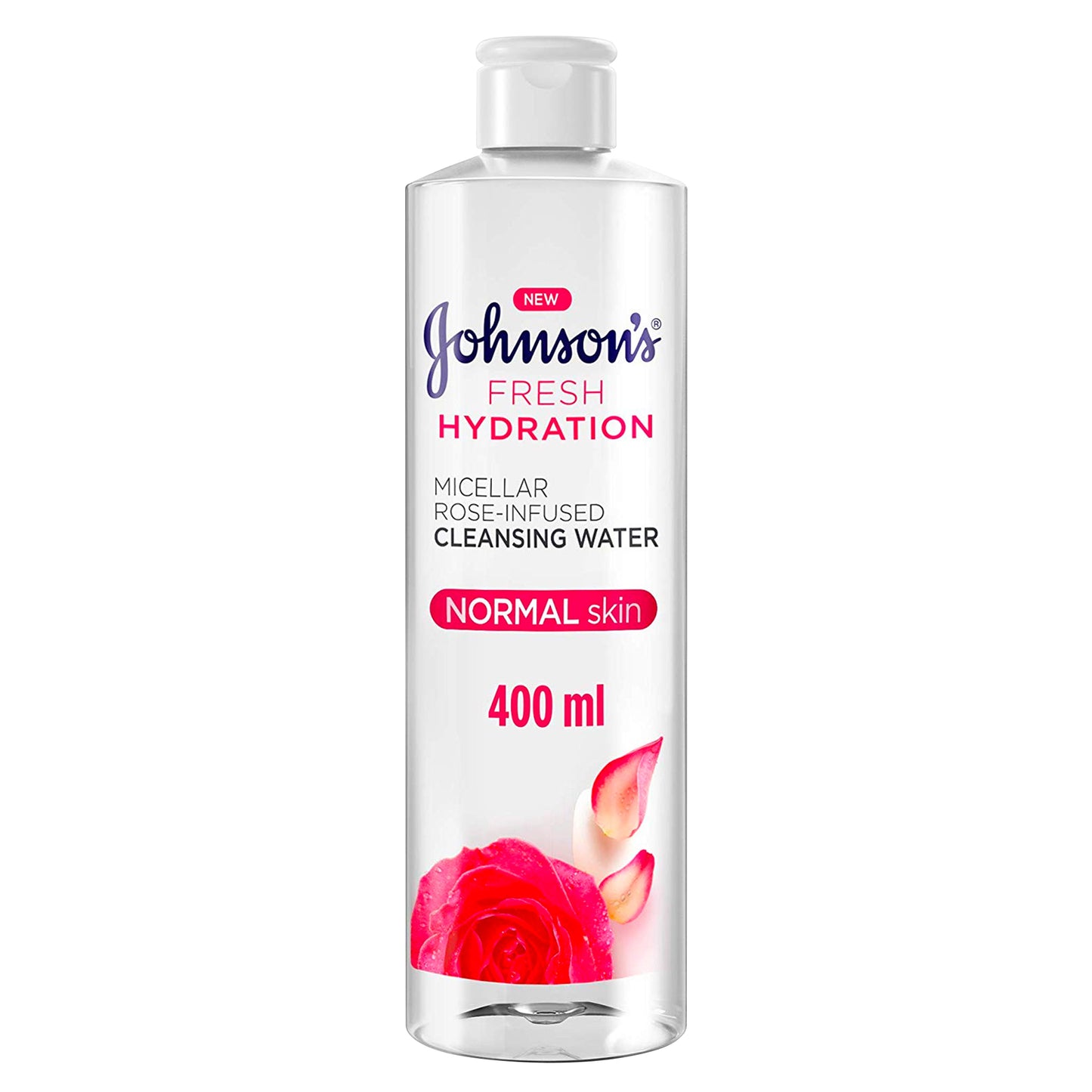 Johnson's Micellar Water Fresh Hydration Rose-Infused Cleansing Water 400ml