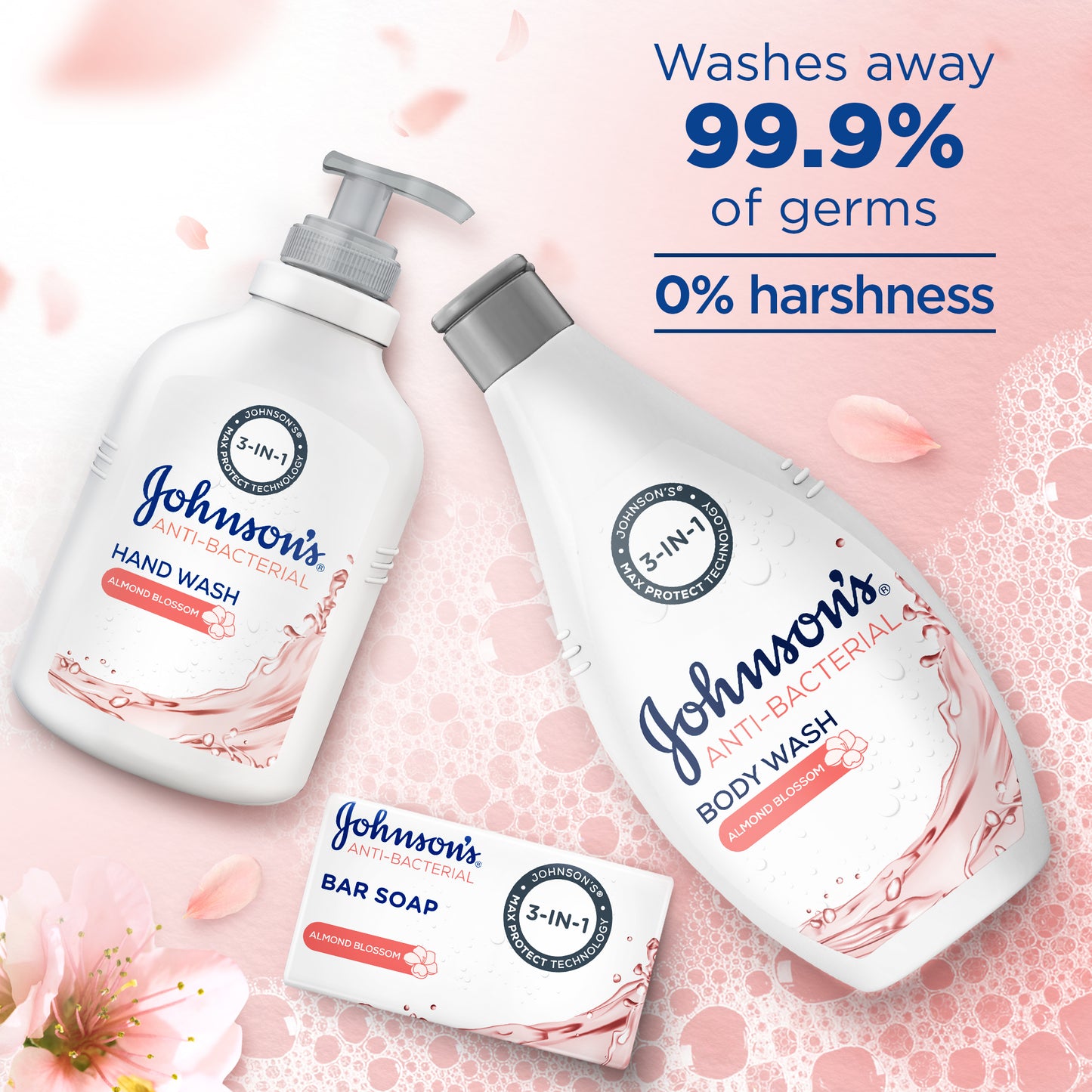 Johnson Bodywash Anti Bacterial Almond Blossom 250 ml