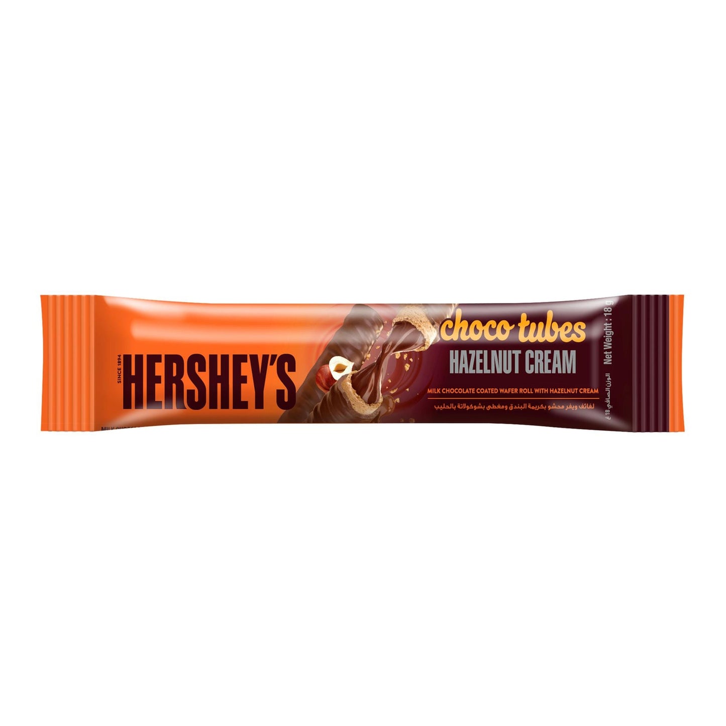 Hershey's Choco Tubes Wafer Roll with Hazelnut Cream 18g