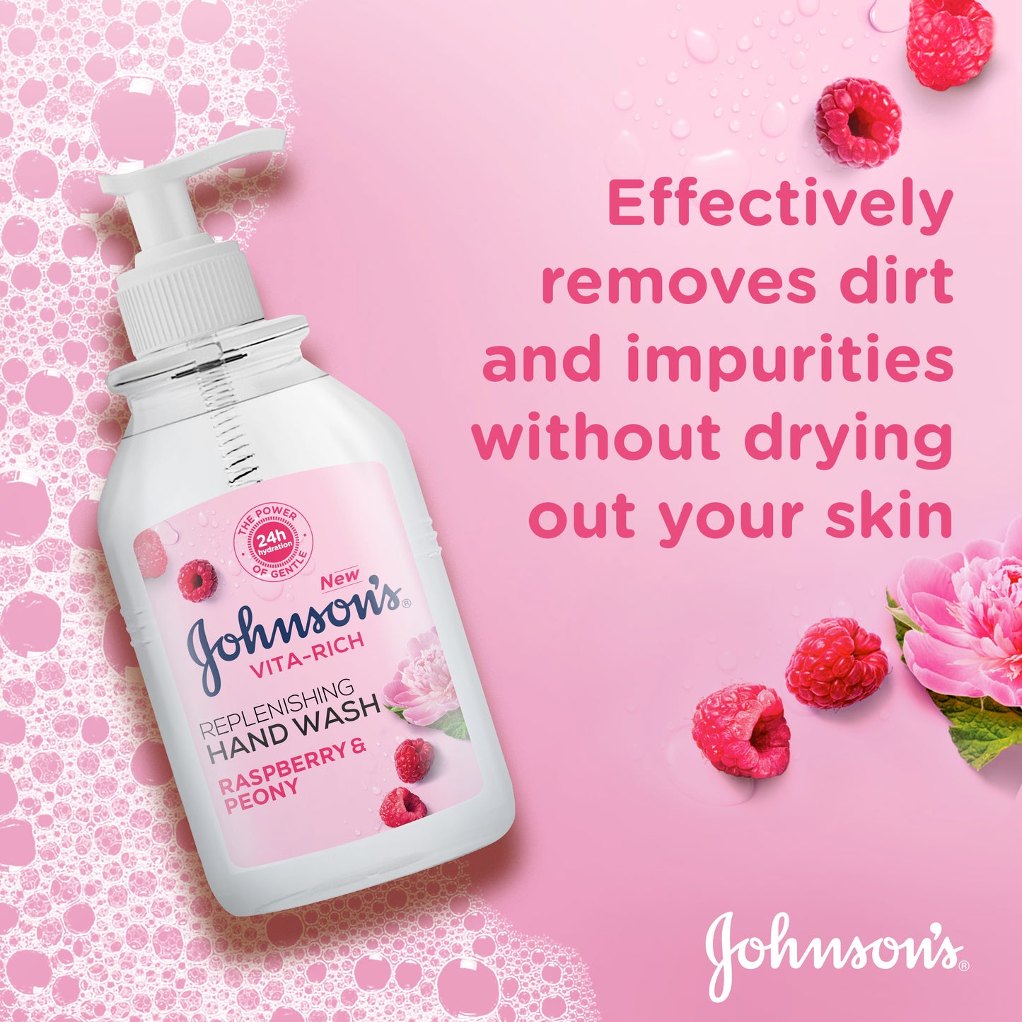 Johnsons Hand Wash Raspberry & Peony 300ML