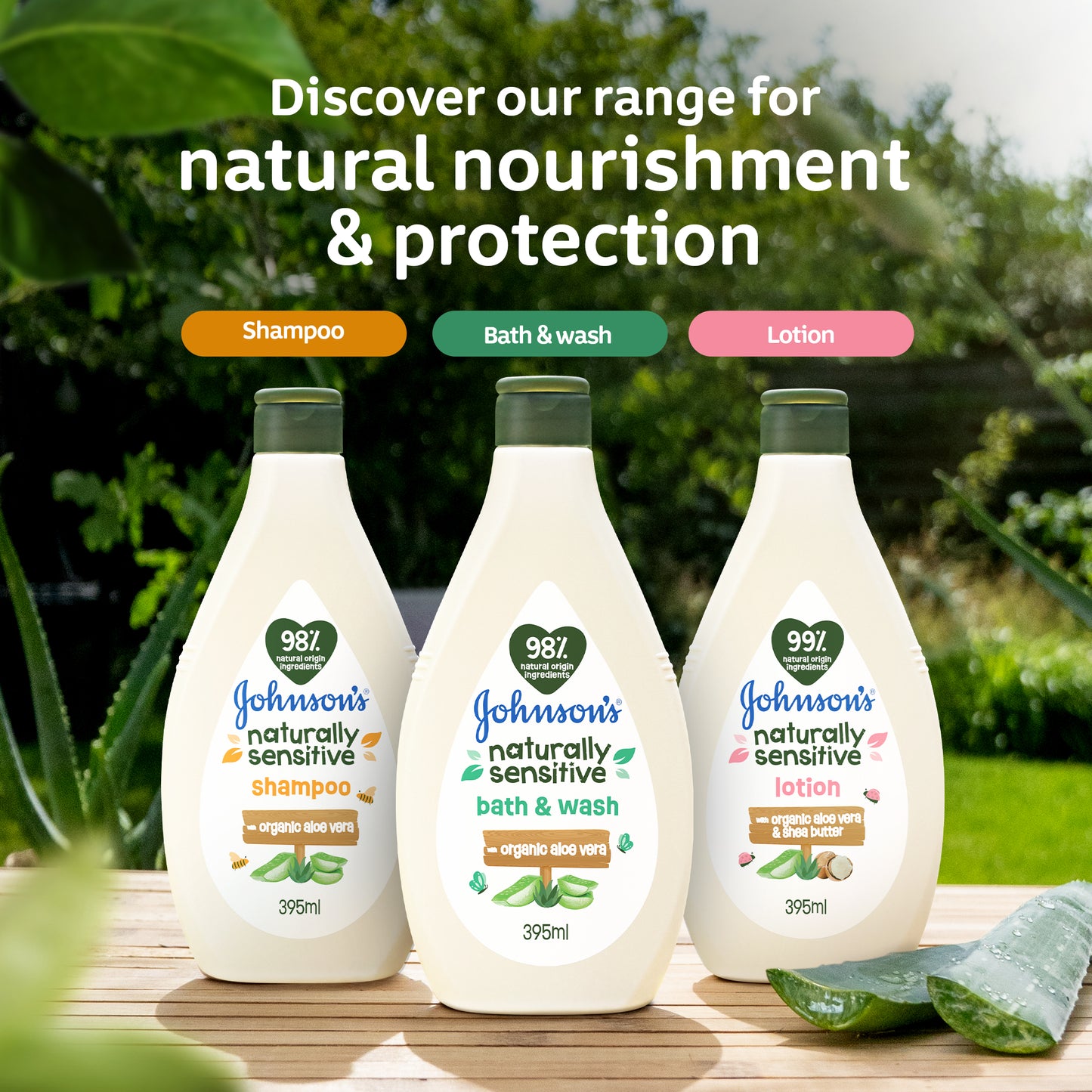 Johnson Naturally Sensitive Bath & Wash 395 ml
